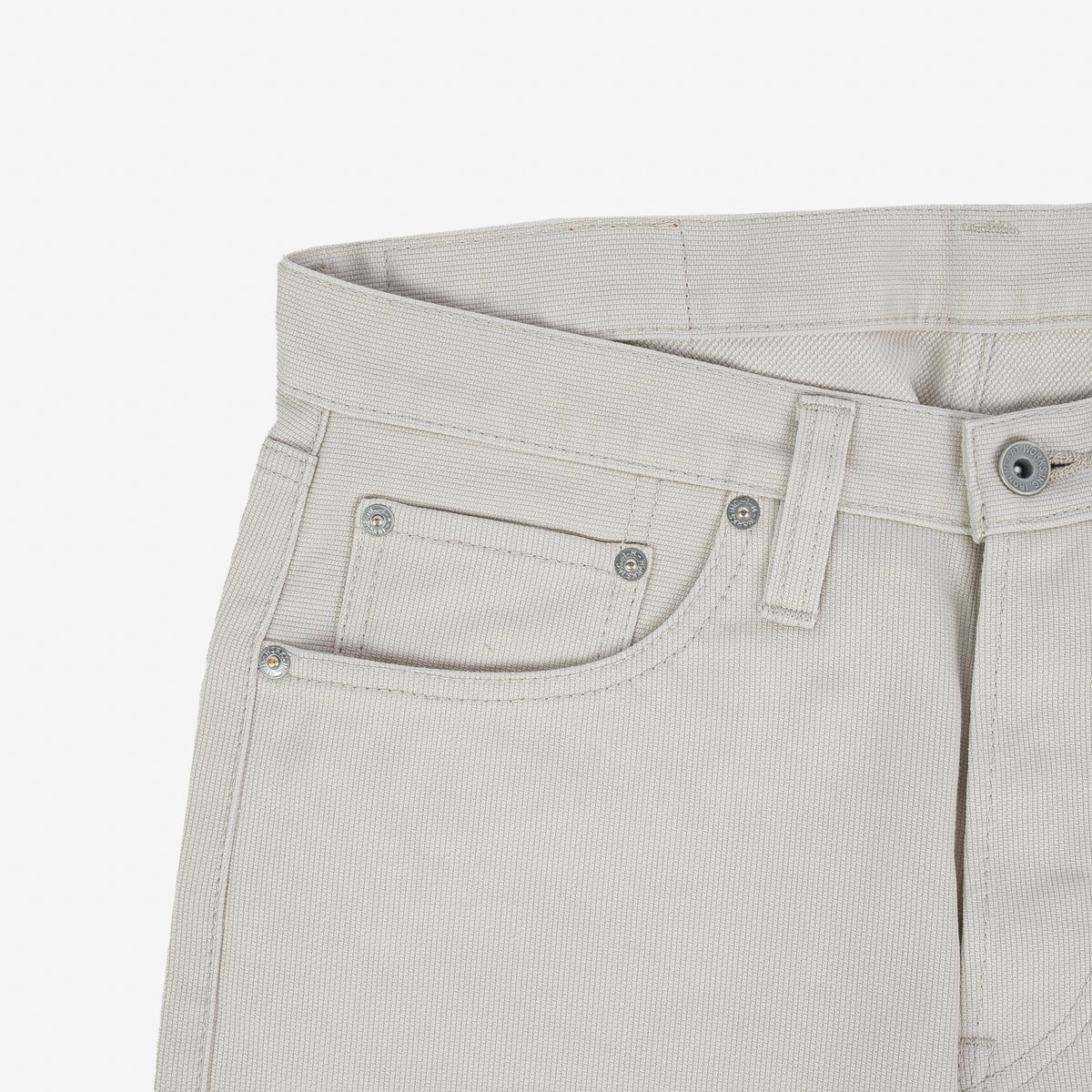 IH-555-PIQ 14oz Cotton Piqué Super Slim Cut Jeans - Ecru - 10