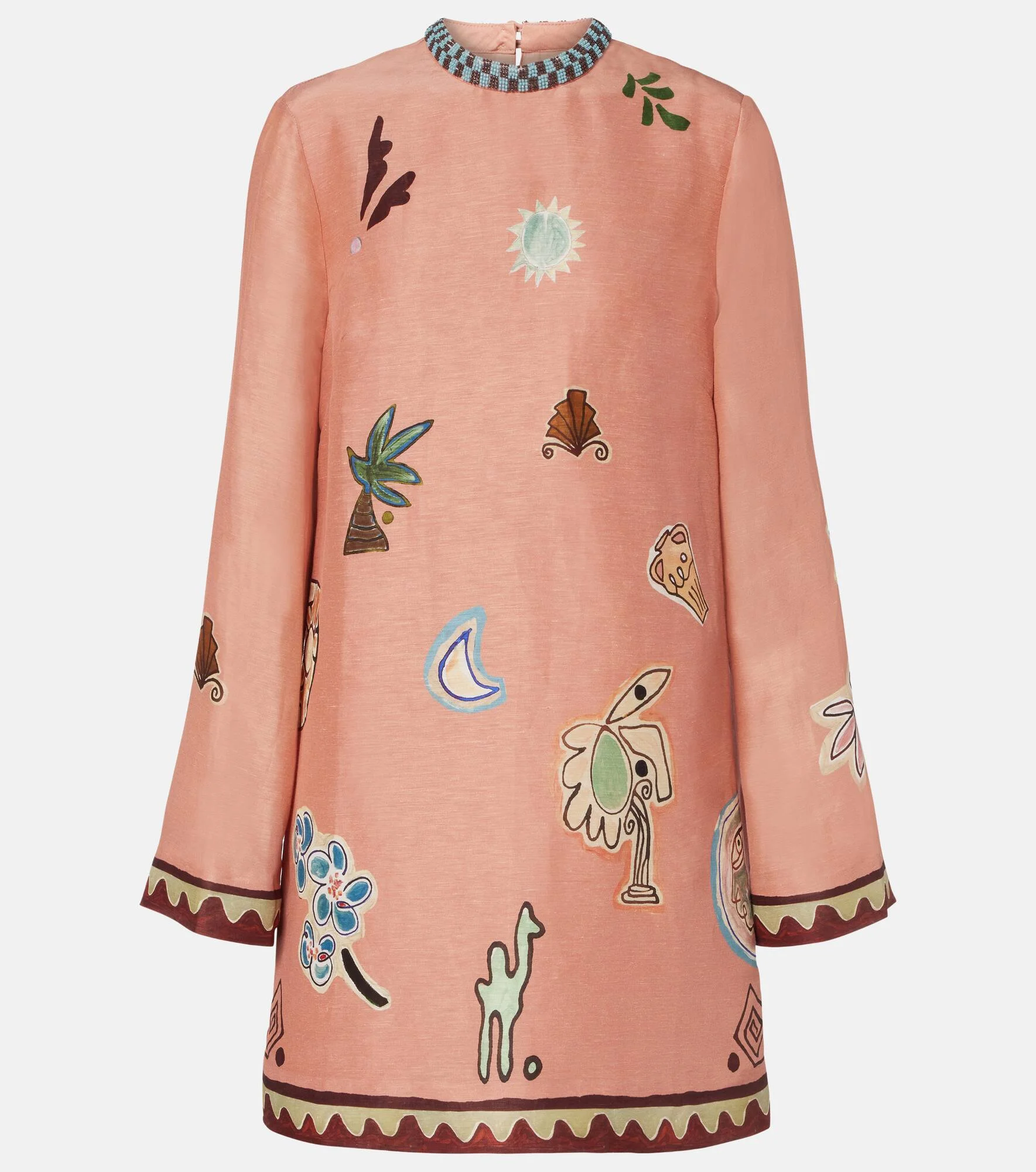 x LRNCE Laurence linen and silk minidress - 1