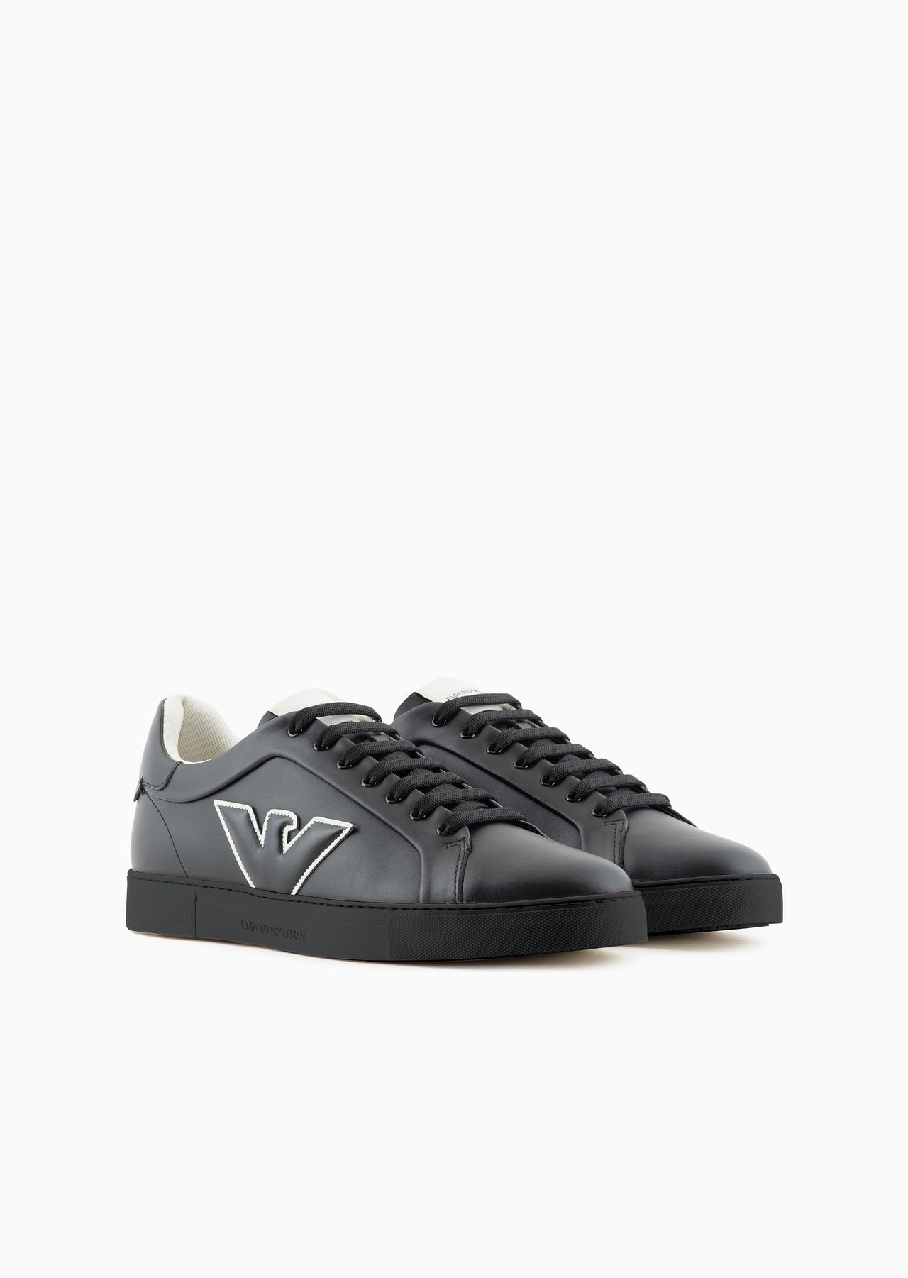 Leather sneakers with eagle patch - 2