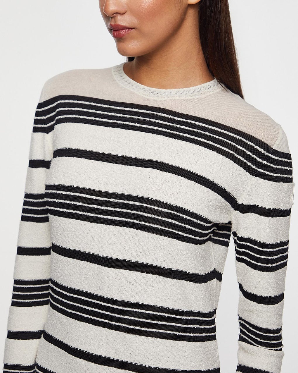 Dress Striped Bouclé Midi Dark grey - 5