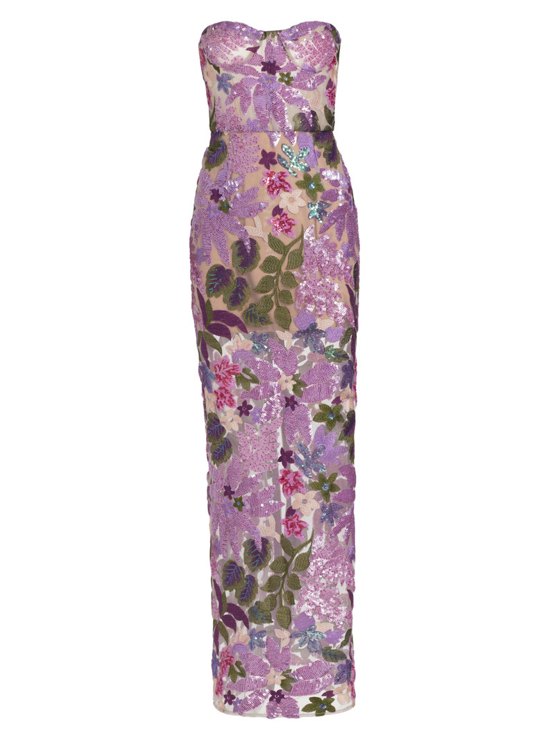 Women's Dahlia Floral-Embellished Strapless Gown - Lilac Multi 1