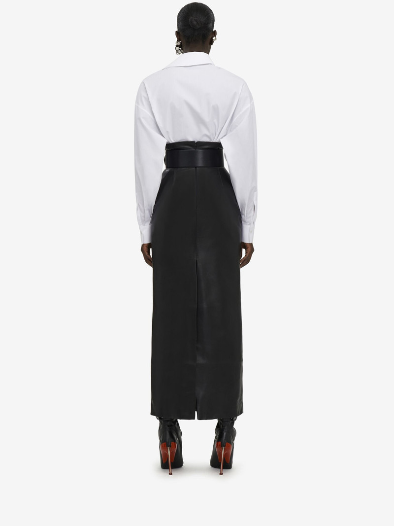 Women's Draped Orchid Shirt in Optical White 4