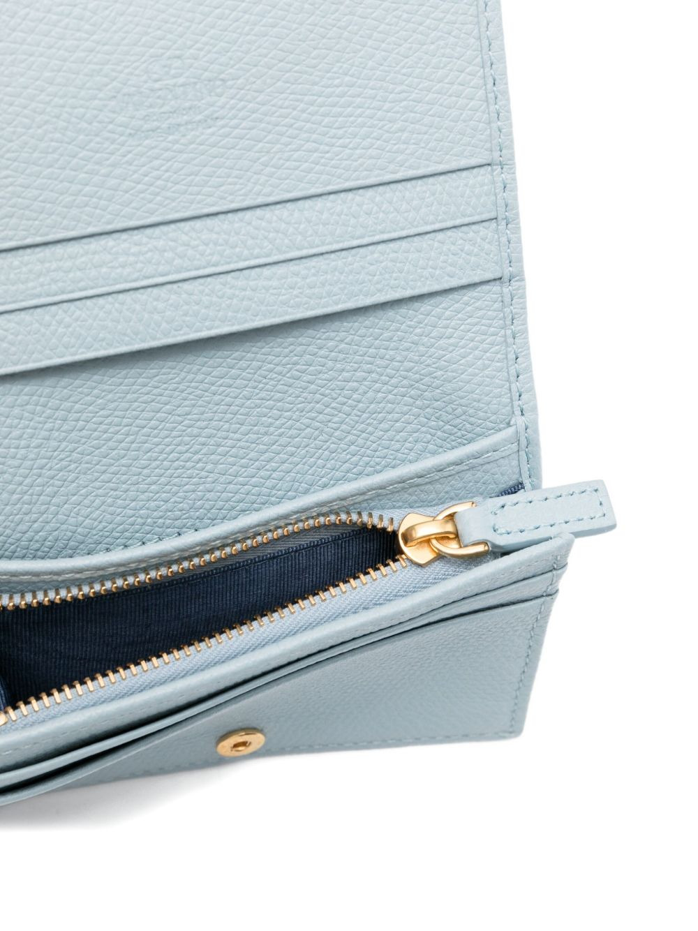 grained leather logo wallet - 3