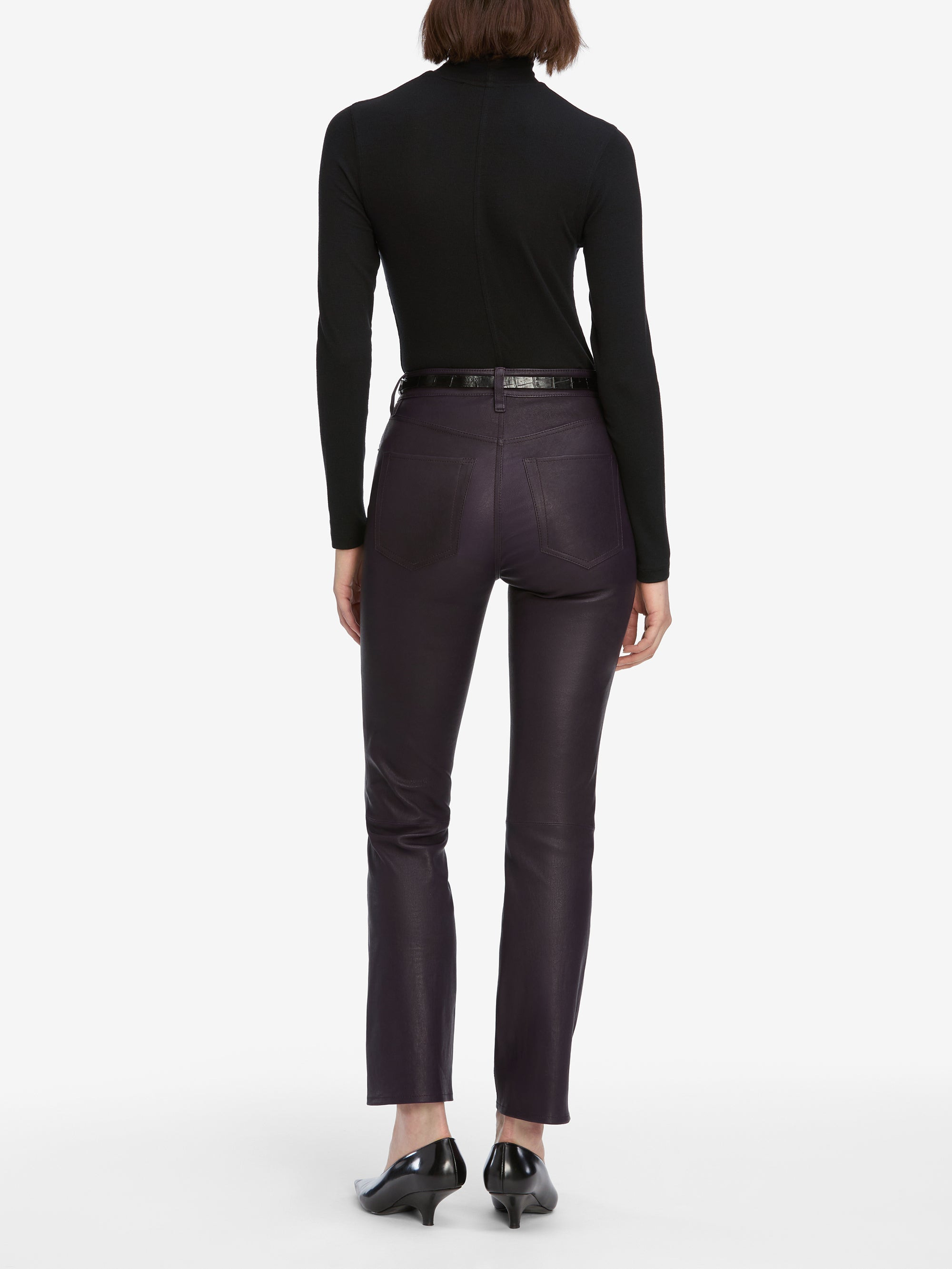 The Leather Reboot Crop in Dark Royal Purple - 6
