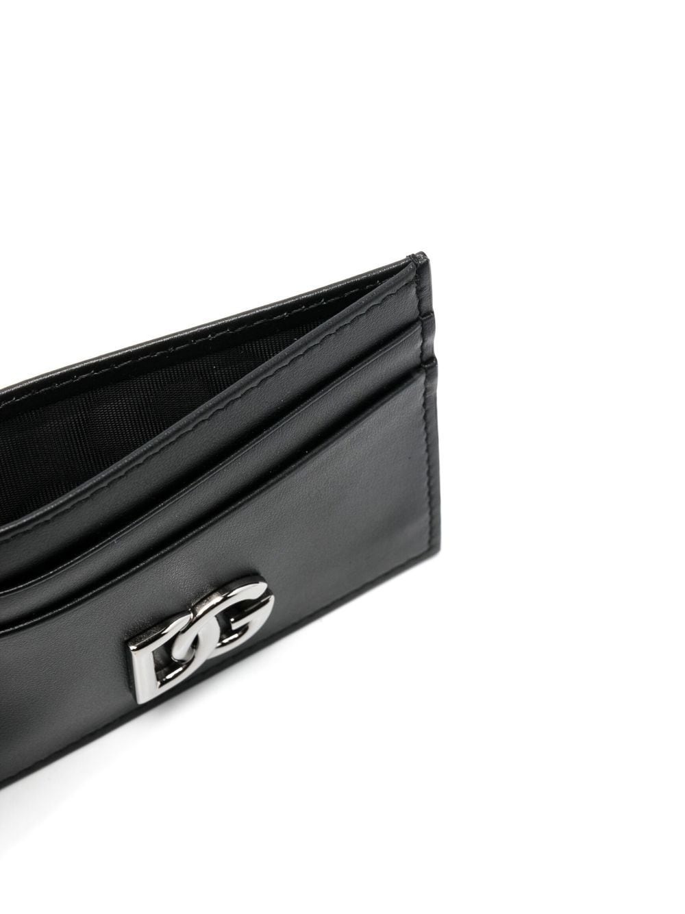 logo-plaque leather cardholder - 3