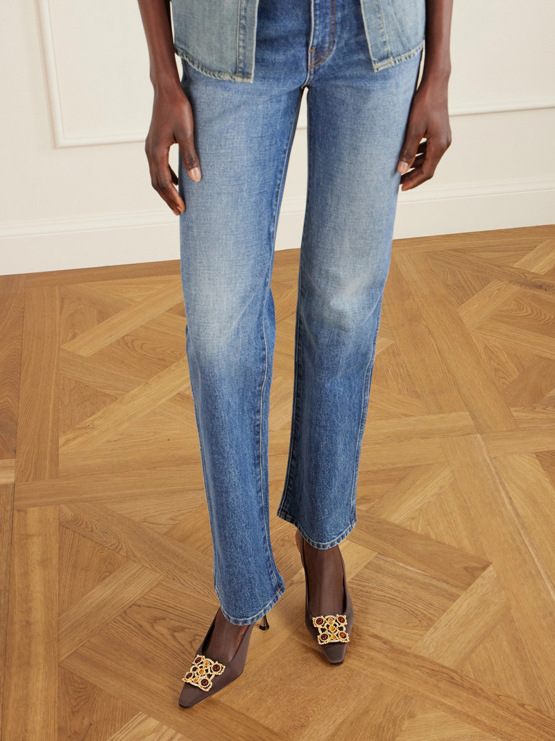 Manolo Blahnik Cupida 70 Embellished Satin Slingback Pumps outlook