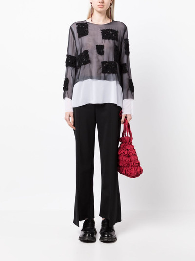 Comme Des Garçons crochet-knit sheer blouse outlook