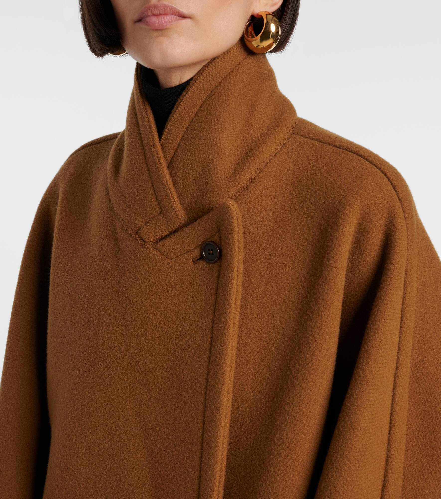 Yves wool-blend wrap coat - 4
