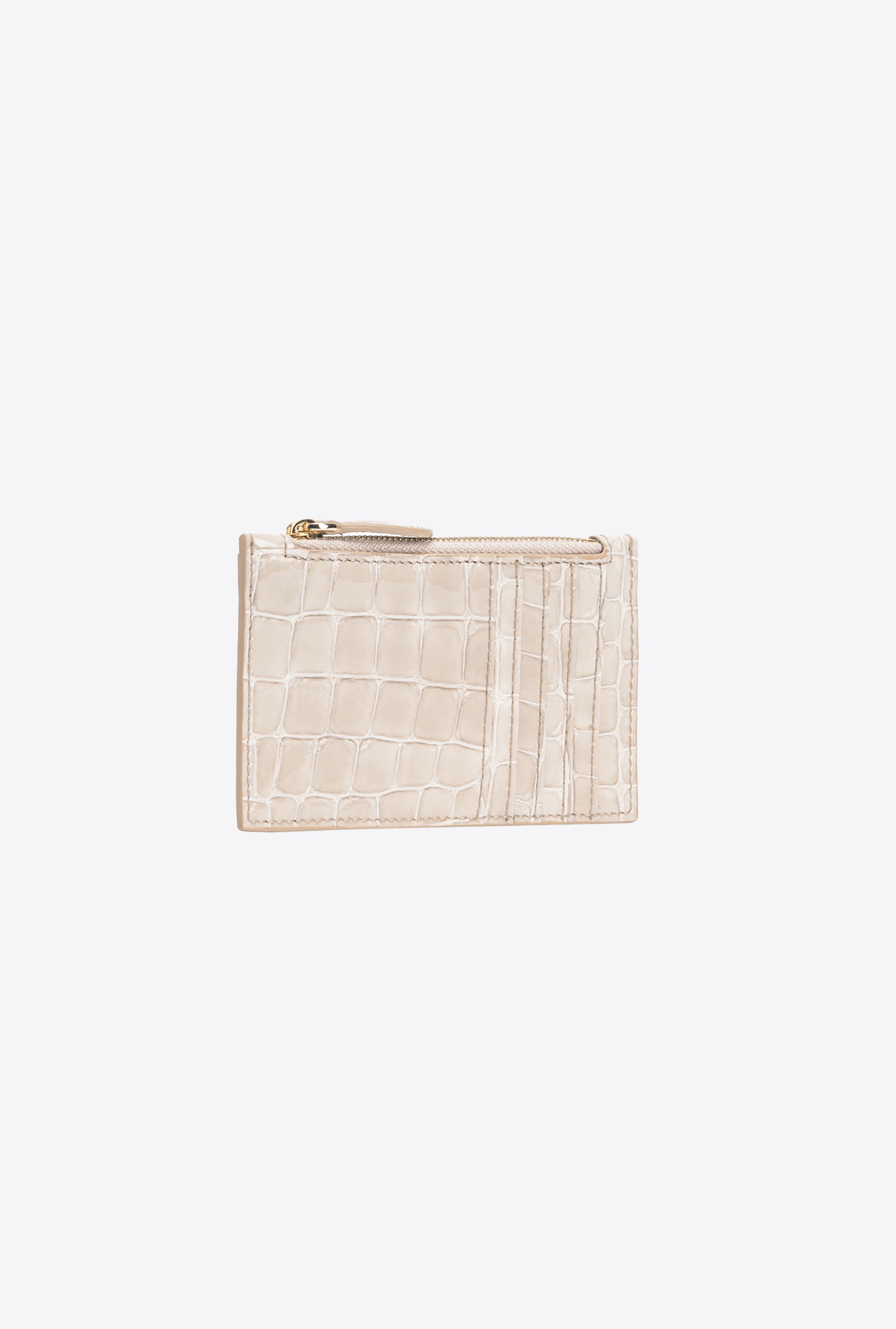 PINKO GALLERIA SHINY CROC-PRINT CARD HOLDER - 2