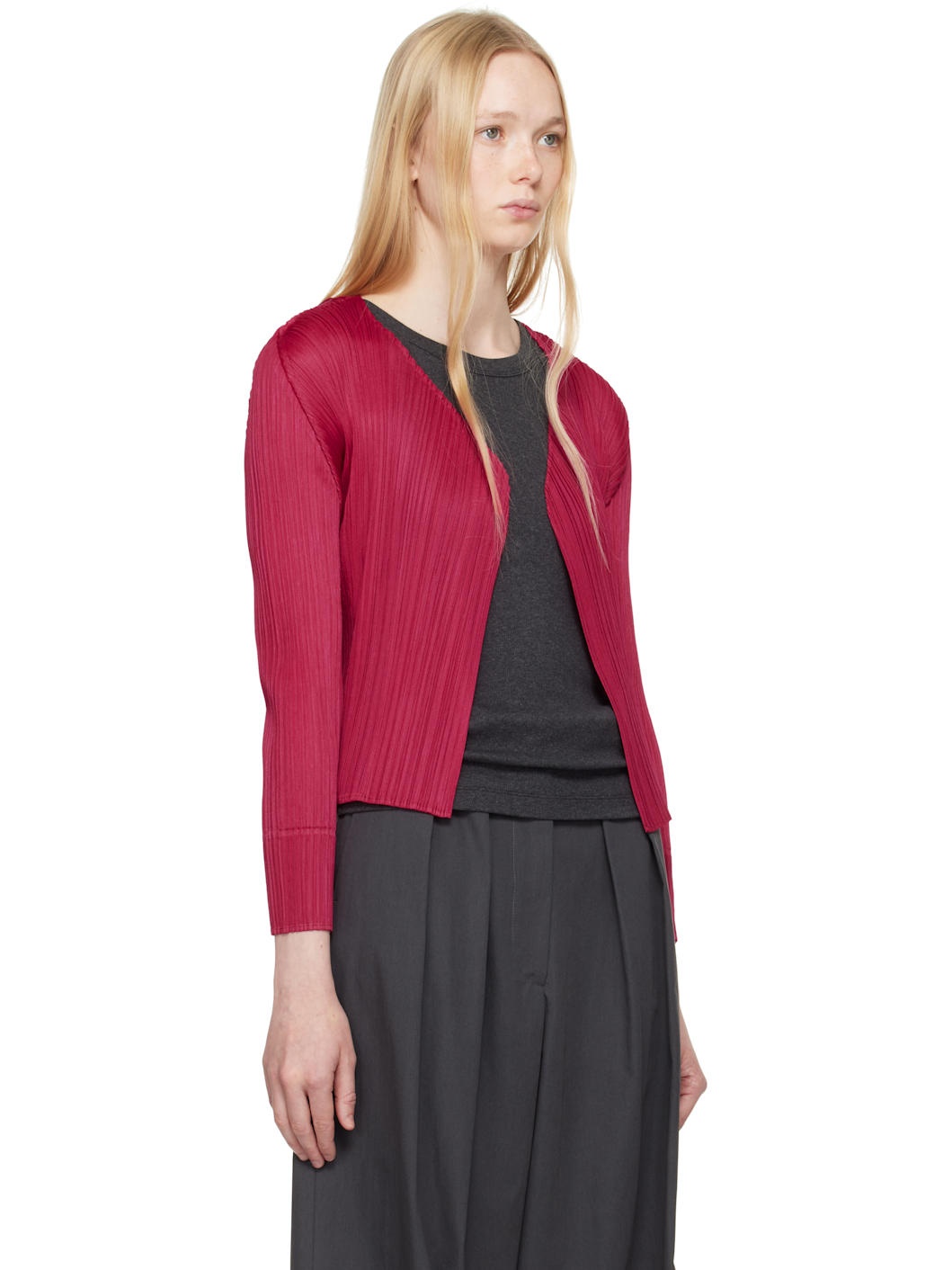 Pink New Colorful Basics 4 Cardigan - 2