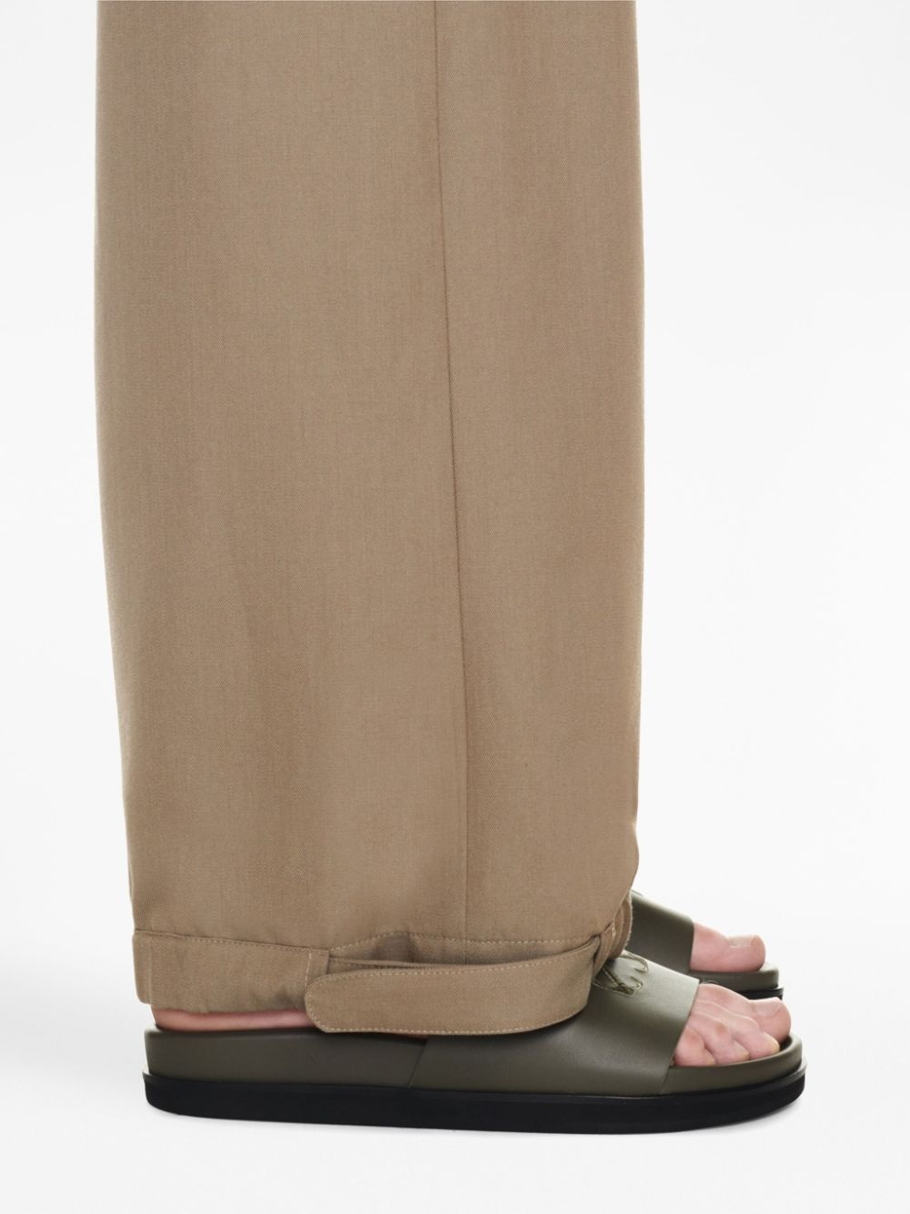 Arrows-embroidery leather slides - 6