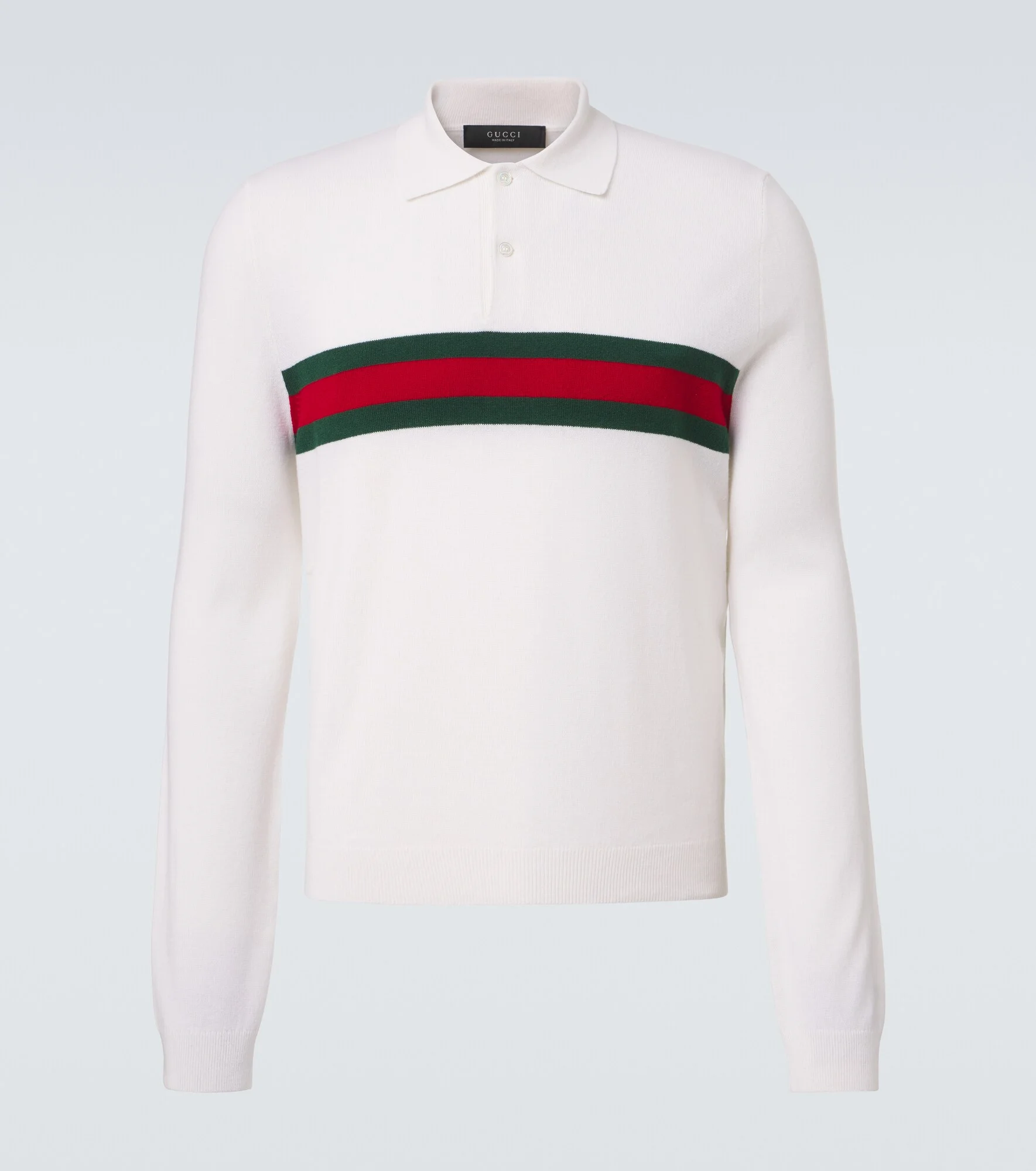 Web Stripe cashmere polo shirt - 1