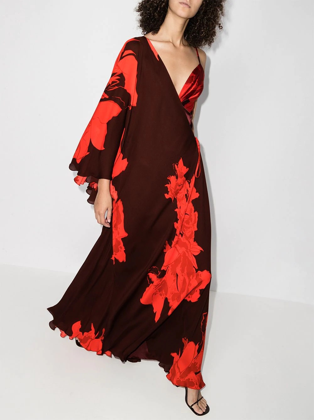 floral-print asymmetric maxi dress - 2