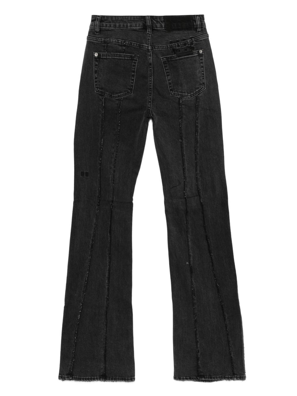 frayed-seam flare jeans - 2