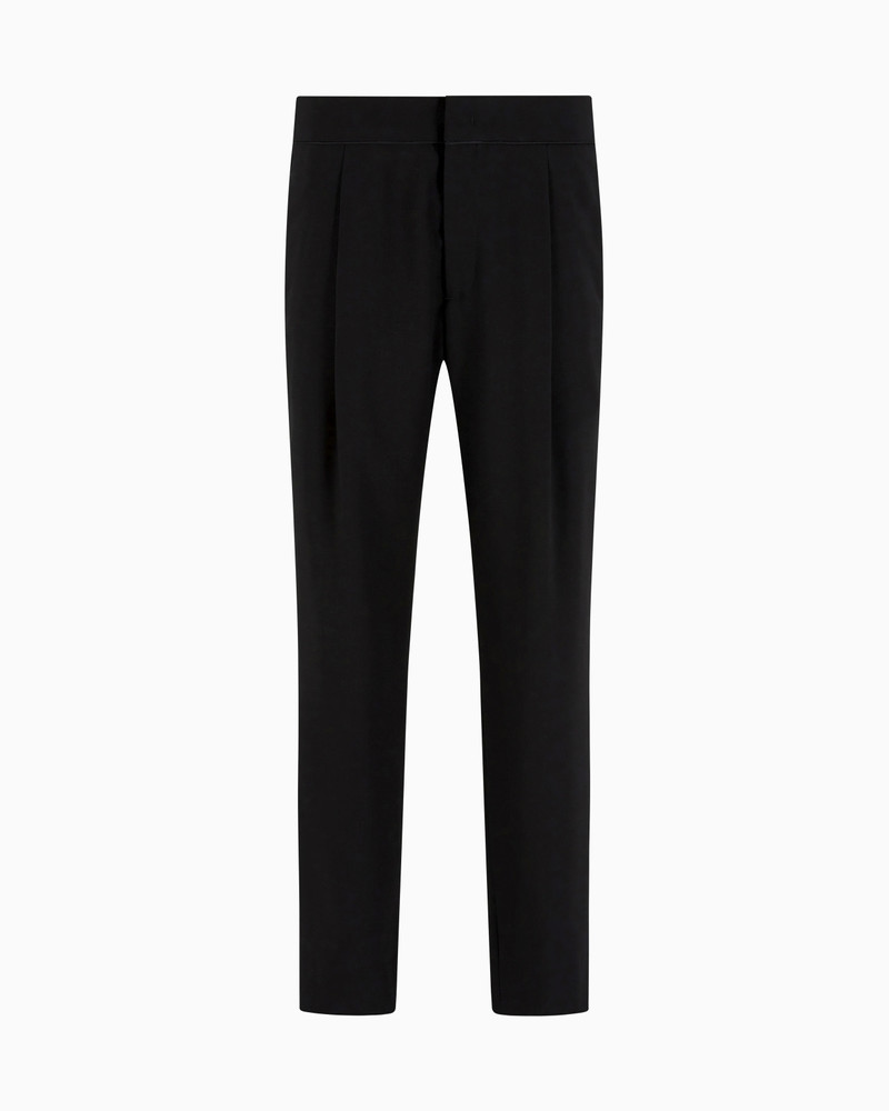 SINGLE-PLEAT, PURE VIRGIN WOOL CRÊPE TROUSERS 1