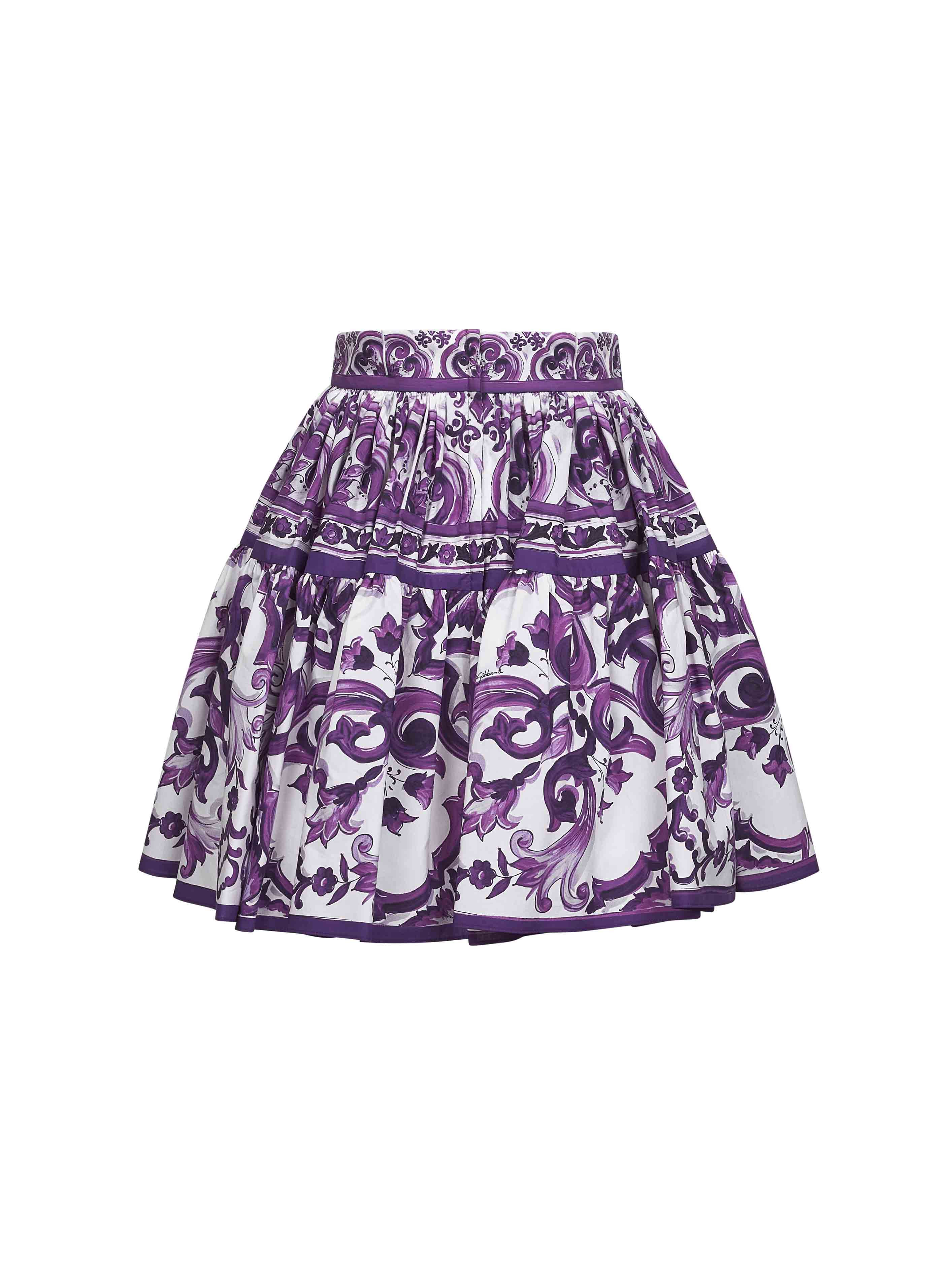 Dolce & Gabbana Women Maiolica Print Poplin Mini Skirt - 3