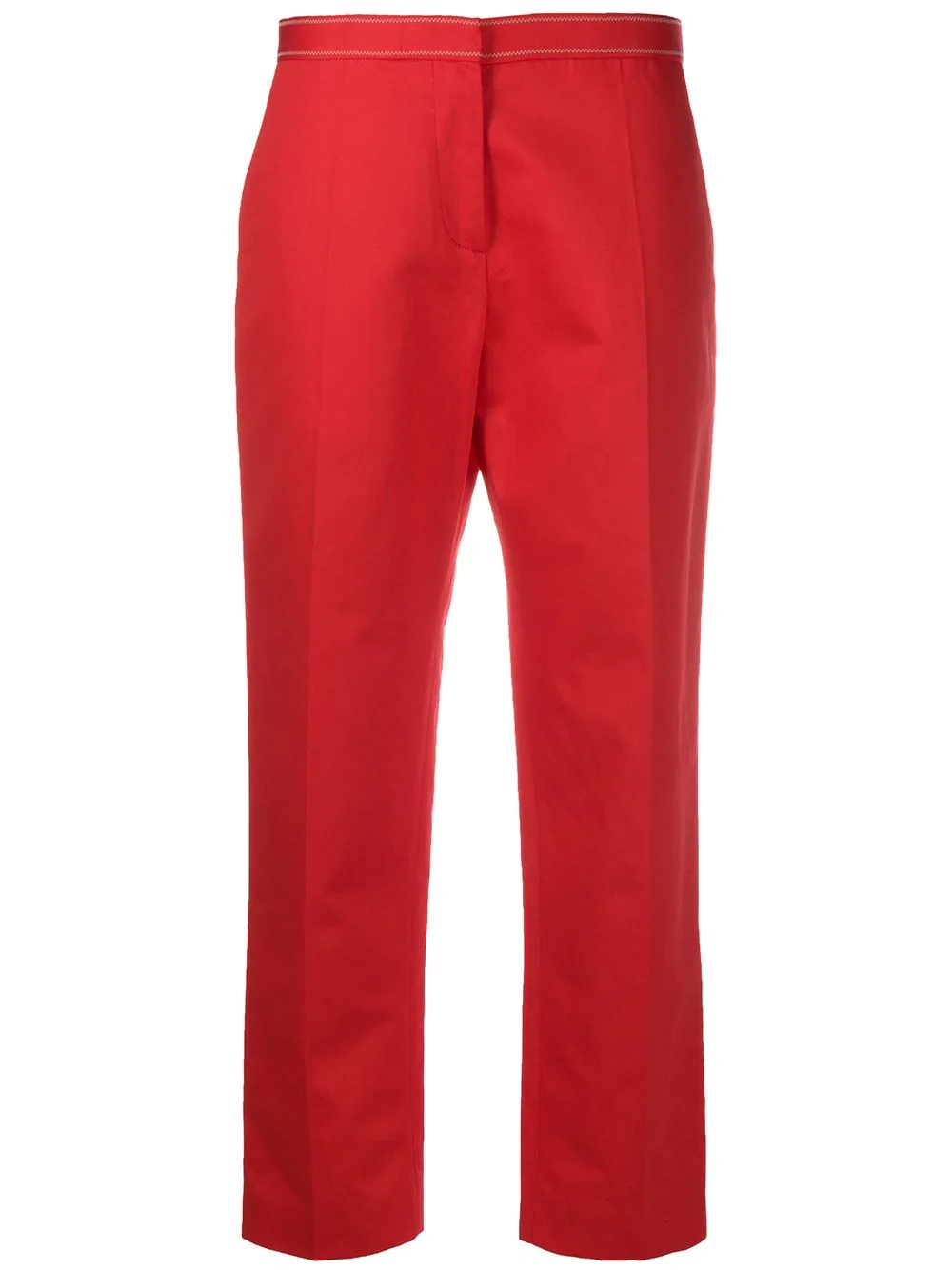 mid-rise cropped straight-leg trousers - 1