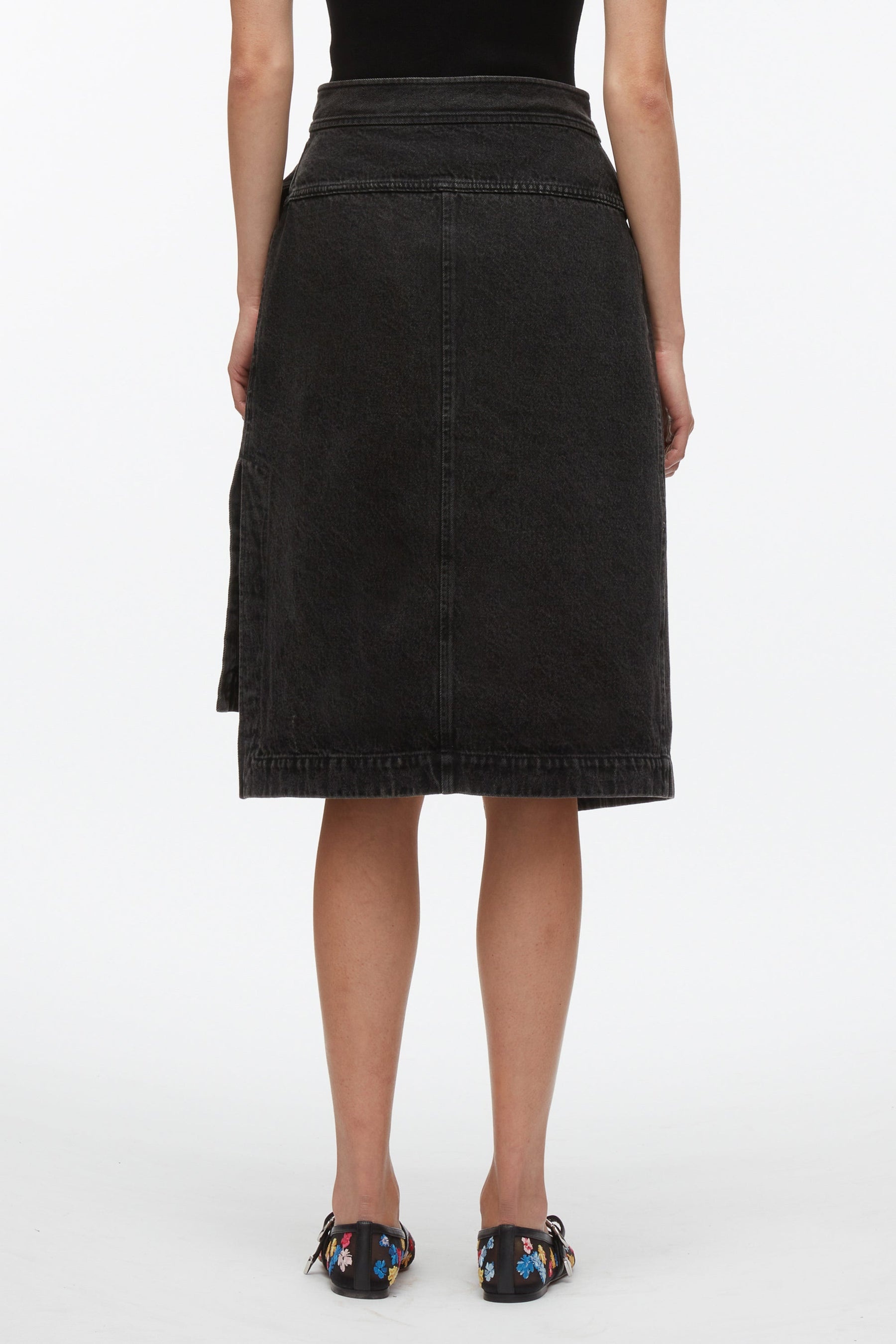 Denim Wrap Skirt - 4