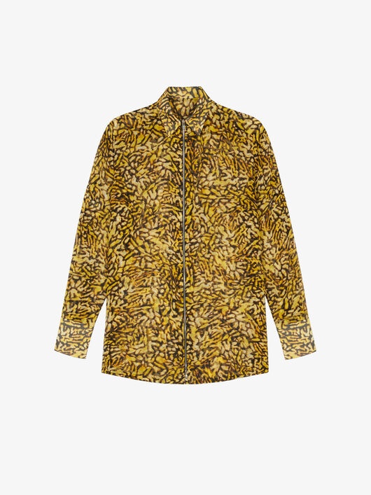 PRINTED SHIRT IN SILK WITH ZIP - 1