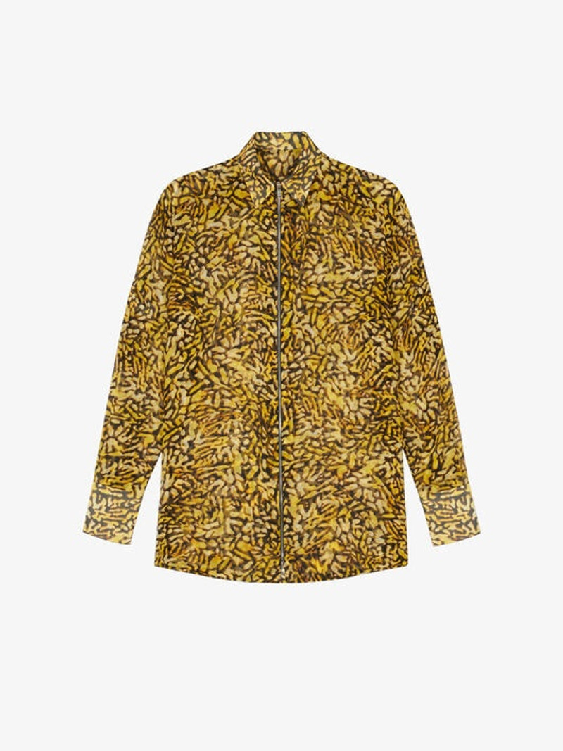 PRINTED SHIRT IN SILK WITH ZIP - 1