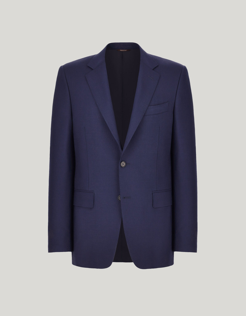 LIGHT BLUE AND BLUE SILK AND CASHMERE REGULAR-FIT OVERCHECK JACKET 55