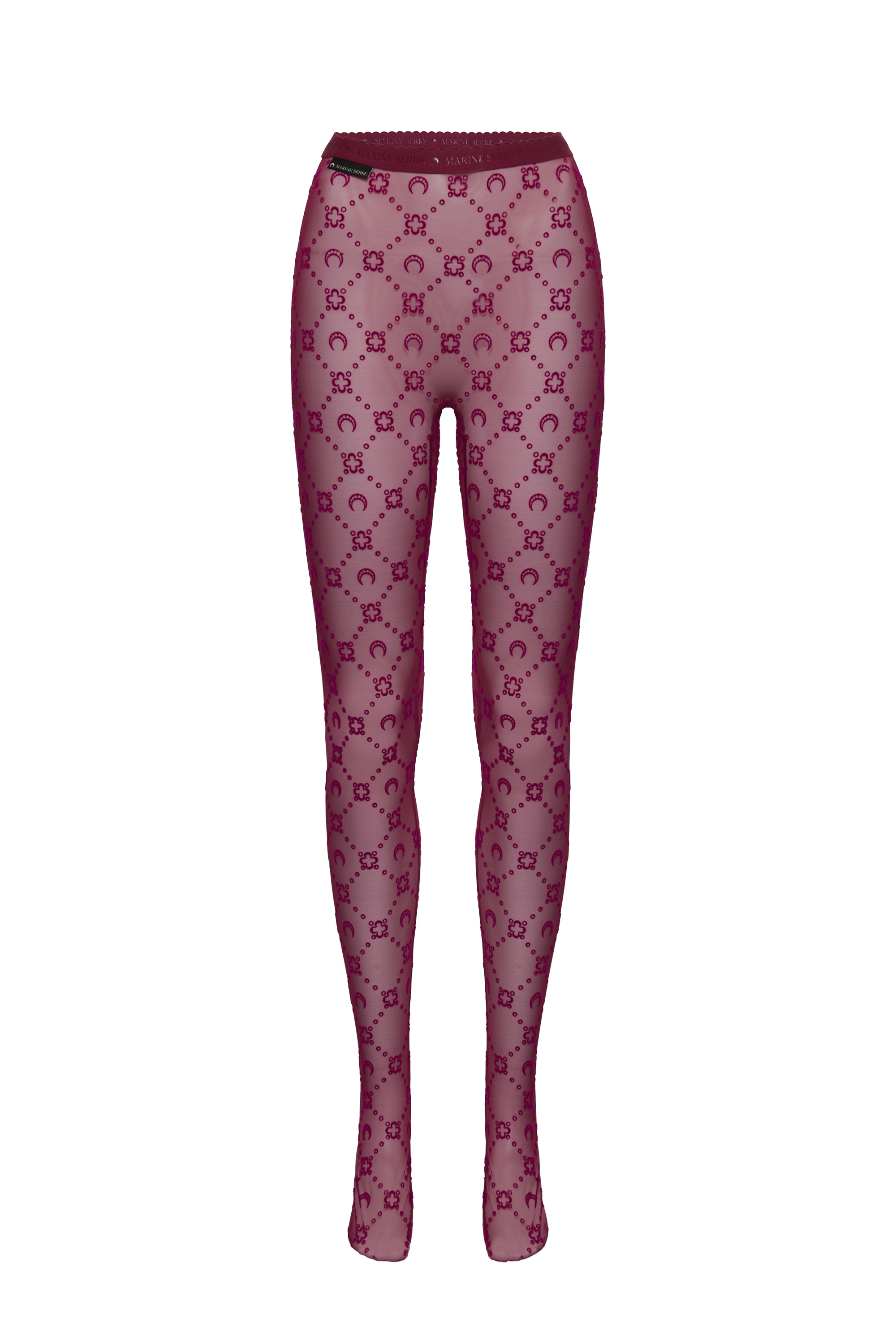 Moonogram Mesh Flock Tights - 1