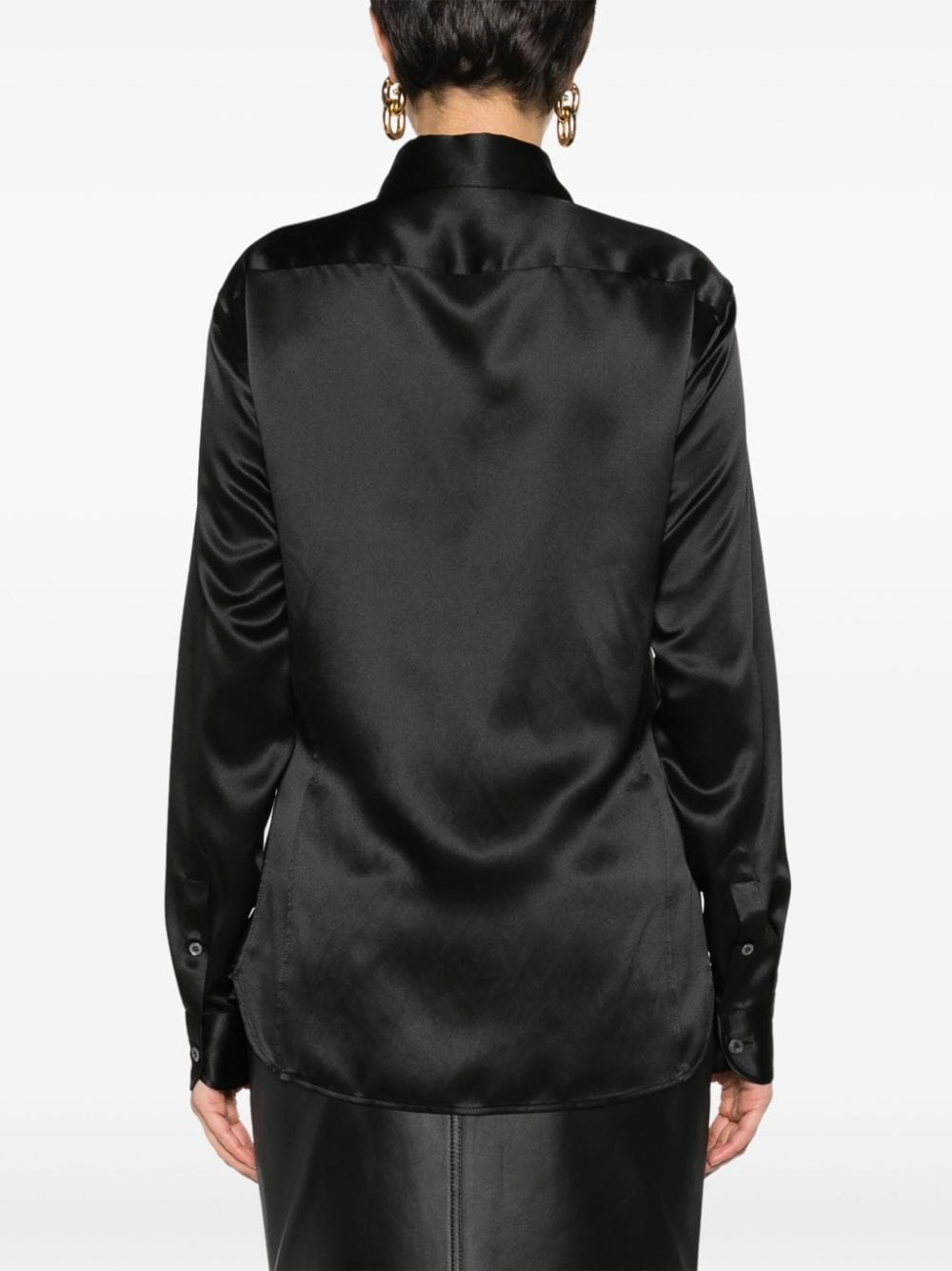 classic-collar silk shirt - 4