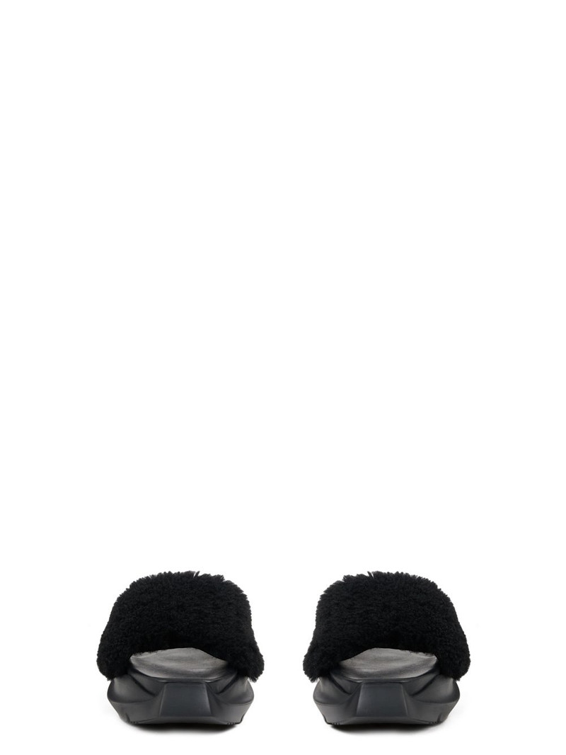 shearling-trim open-toe slippers 2