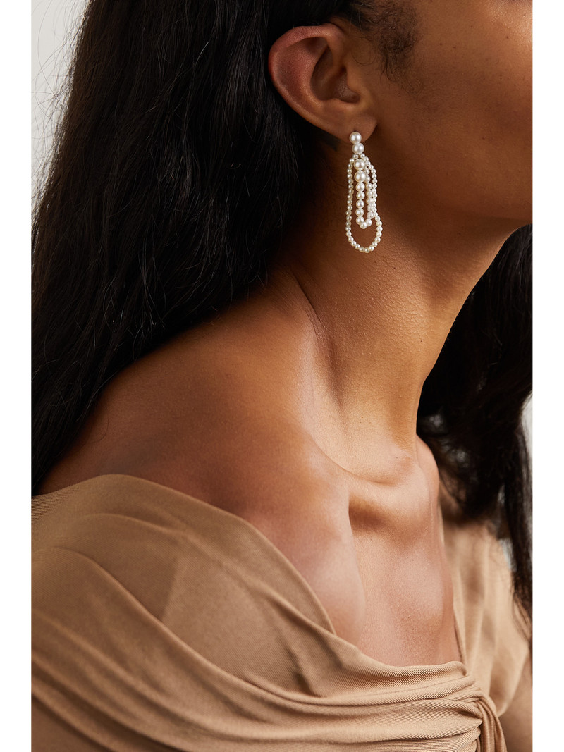 SOPHIE BILLE BRAHE Wrapped 14-karat Recycled Gold Pearl Single Earring outlook