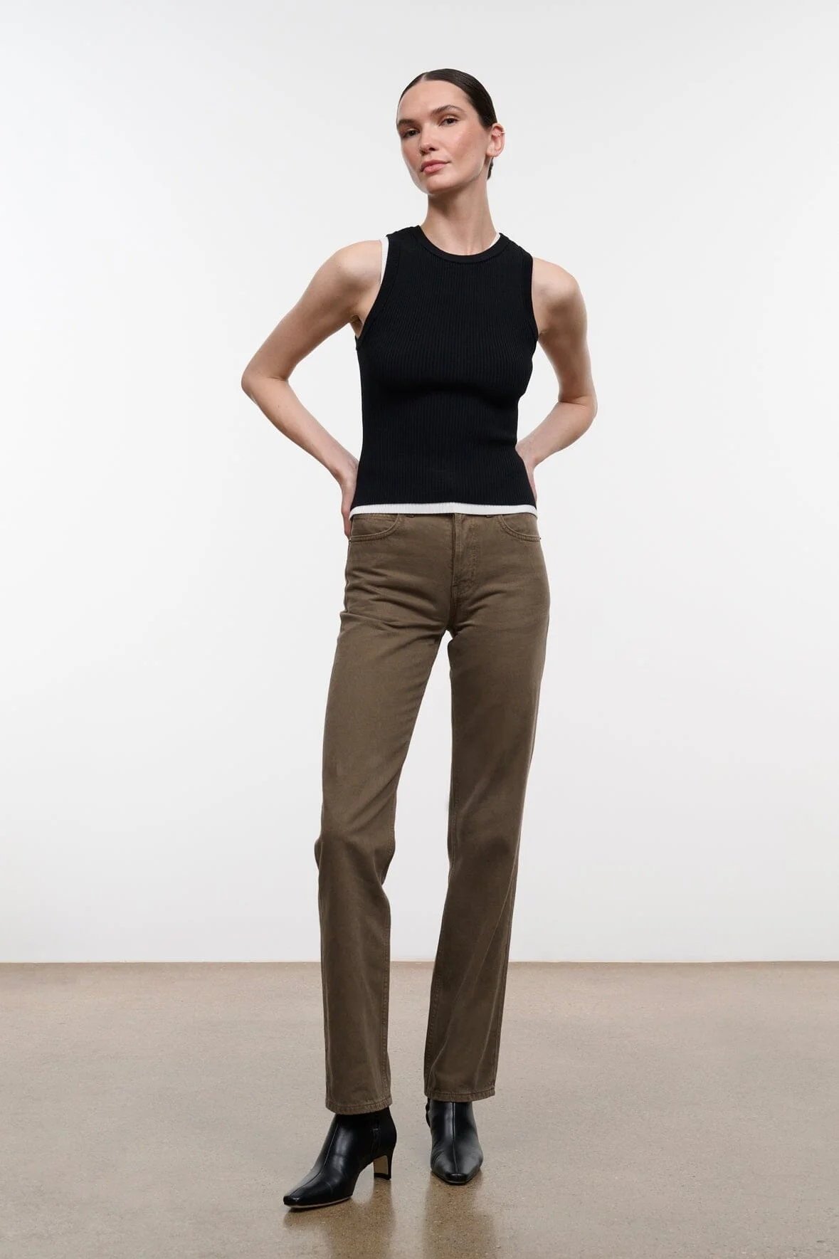STAUD TEDDY STRAIGHT JEAN 33 GREIGE - 1