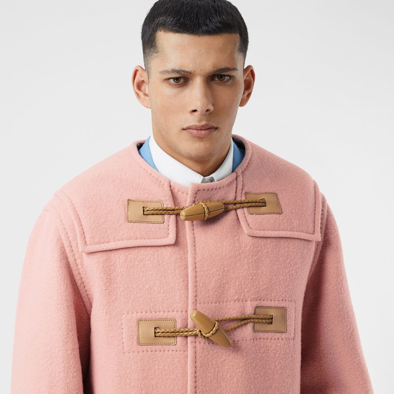 Vintage Check-lined Felted Wool Duffle Coat 6