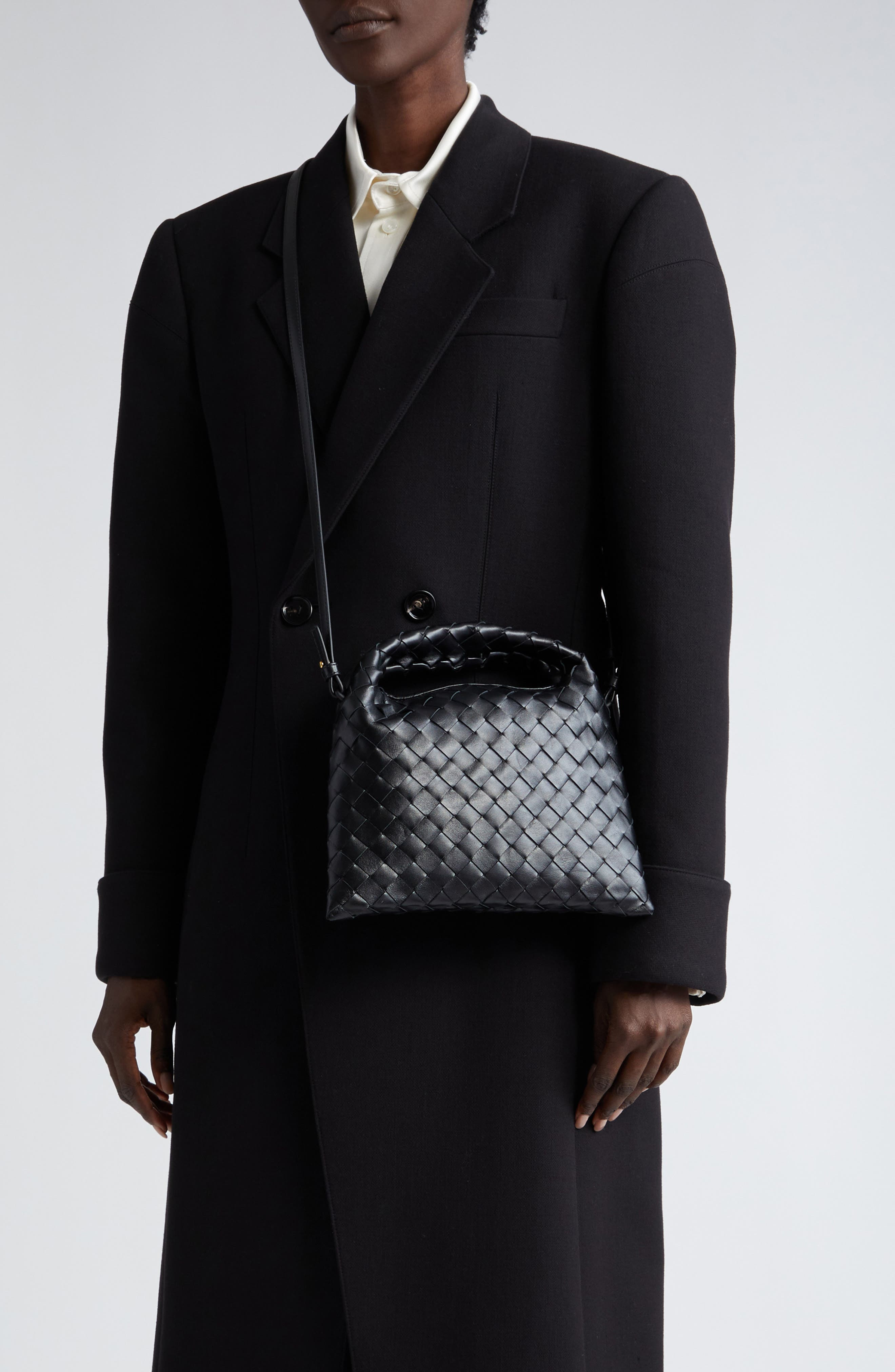 Bottega Veneta Mini Hop Intrecciato Leather Hobo Bag in Shadow at Nordstrom - 2