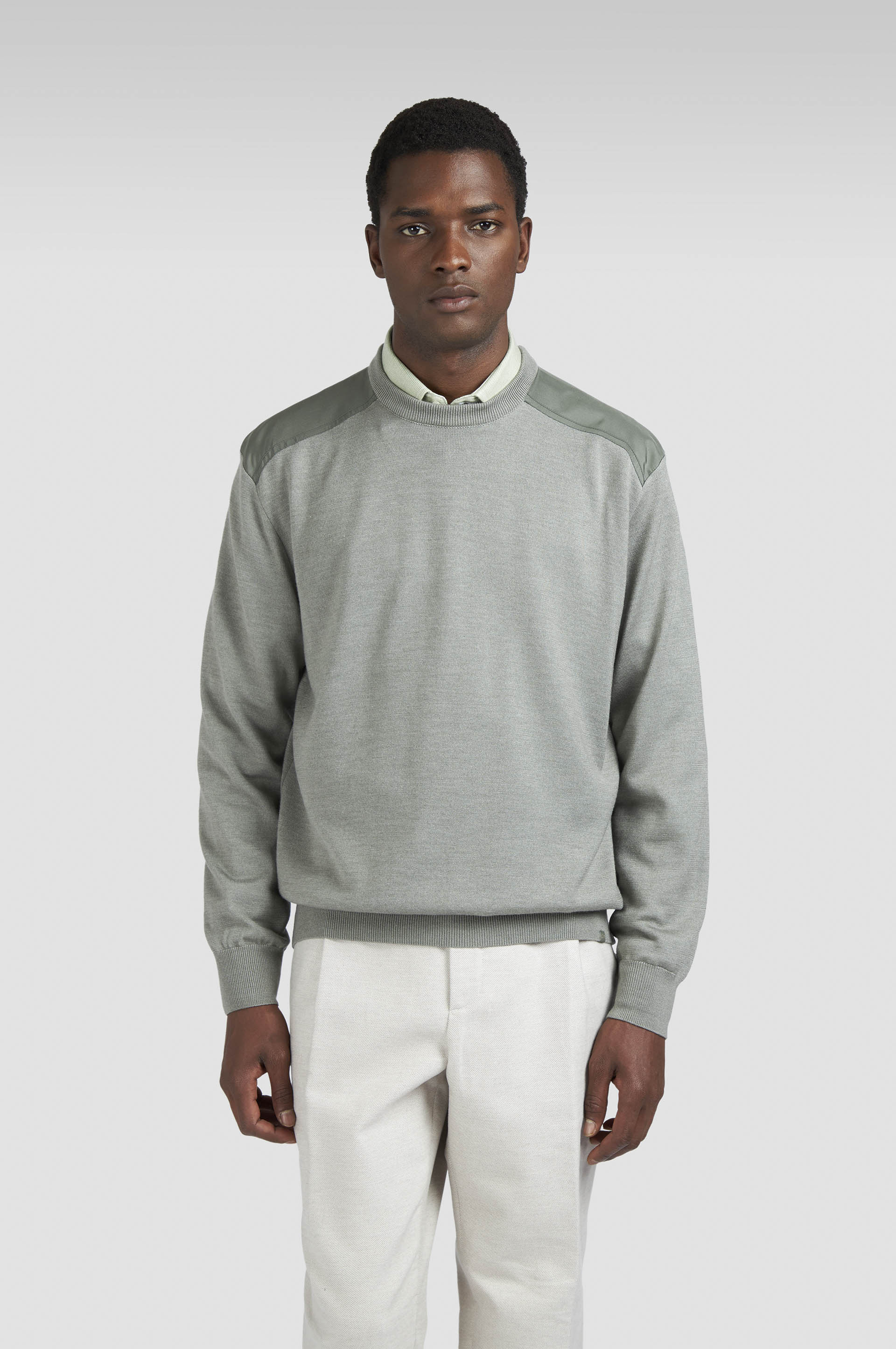 WOOL AND SILK CREWNECK SWEATER - 6