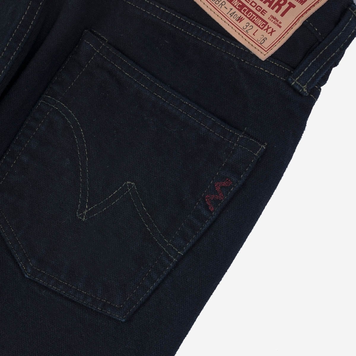 IH-888SBR-14od 14oz Broken Twill Selvedge Denim Relaxed Taper Indigo Overdyed Black - 5
