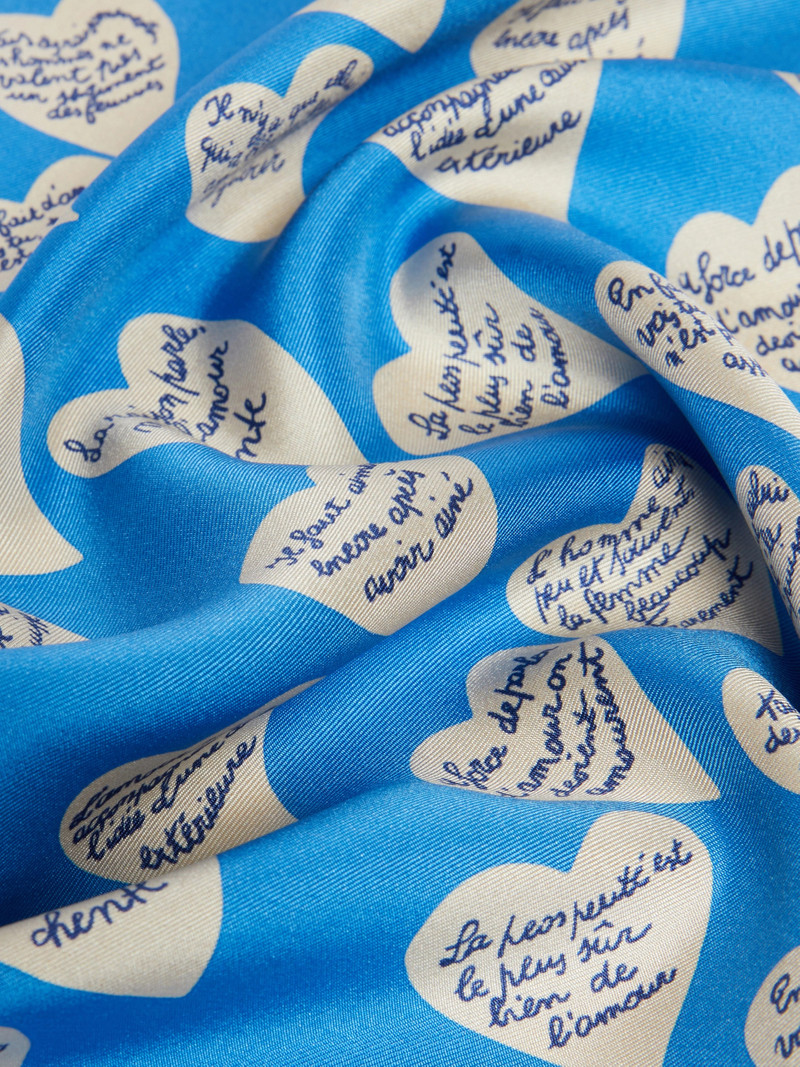VALLO Printed silk scarf - NAVY 3