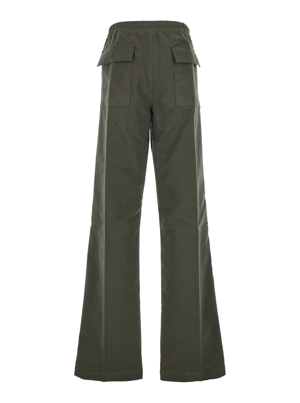 Rick Owens Men 'Dietrich' Green Pants With Elastic Waist And Wide Leg In Cotton Man - 2