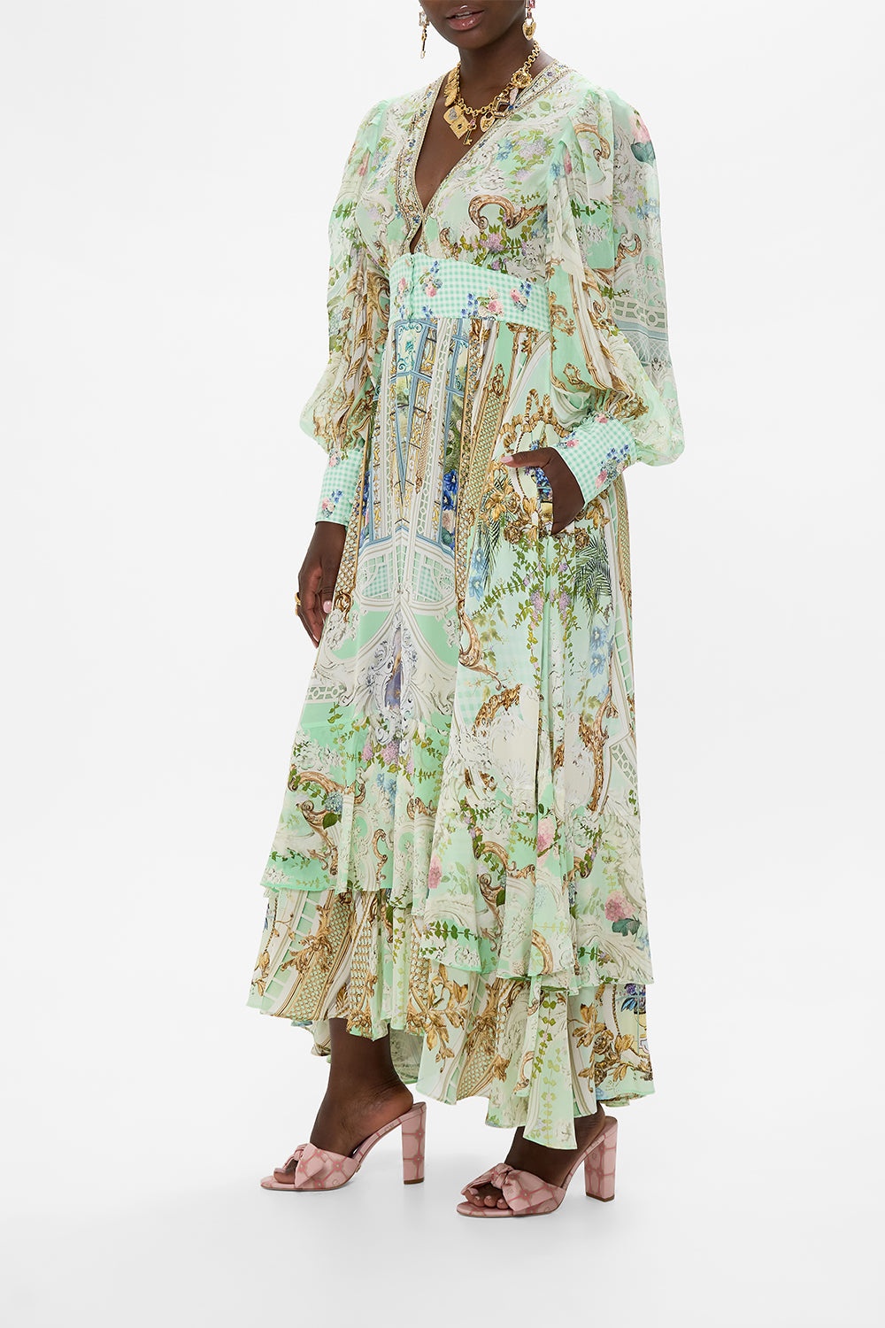 LONG BUTTON FRONT DRESS - 4