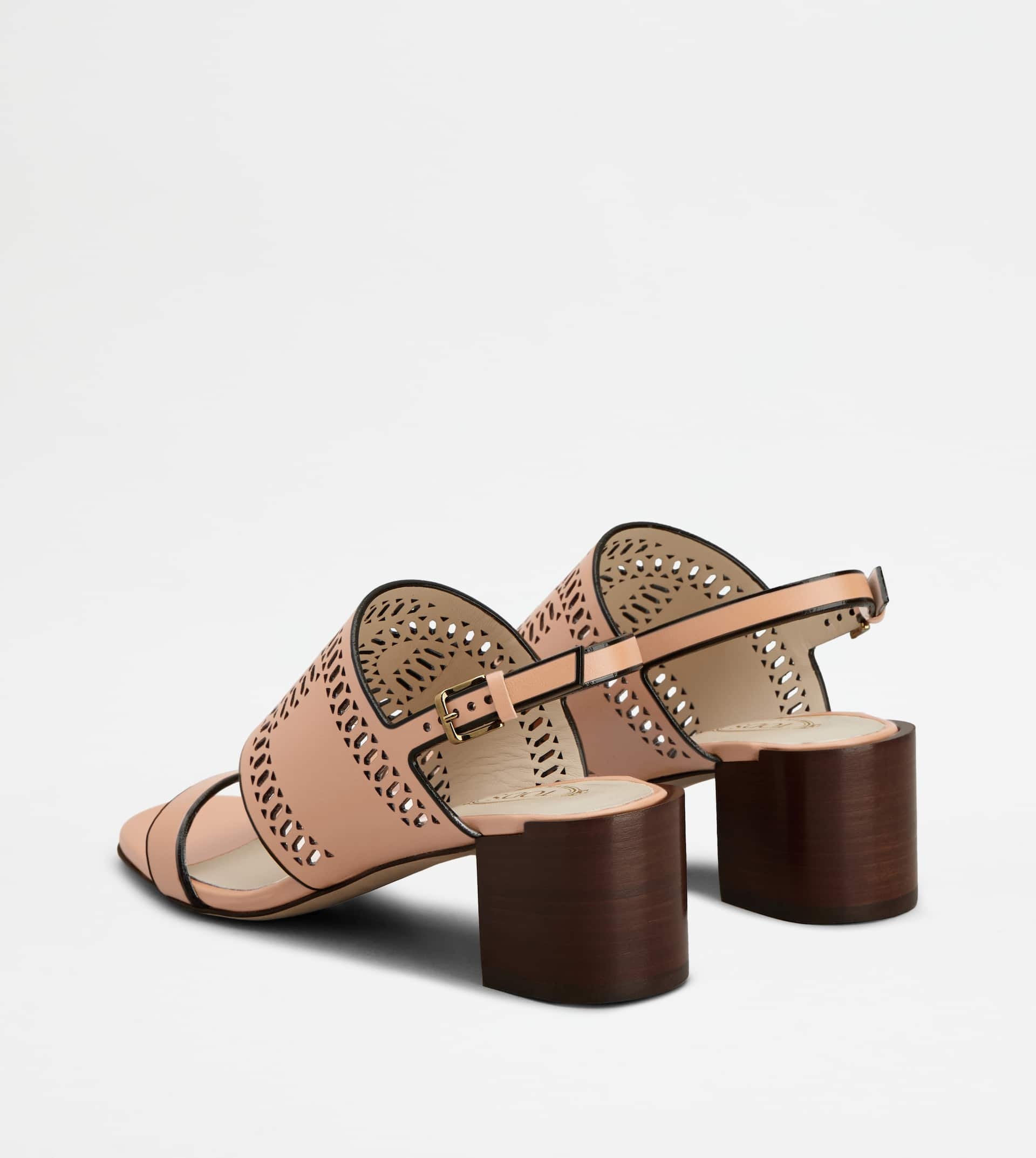 SANDALS IN LEATHER - PINK - 2