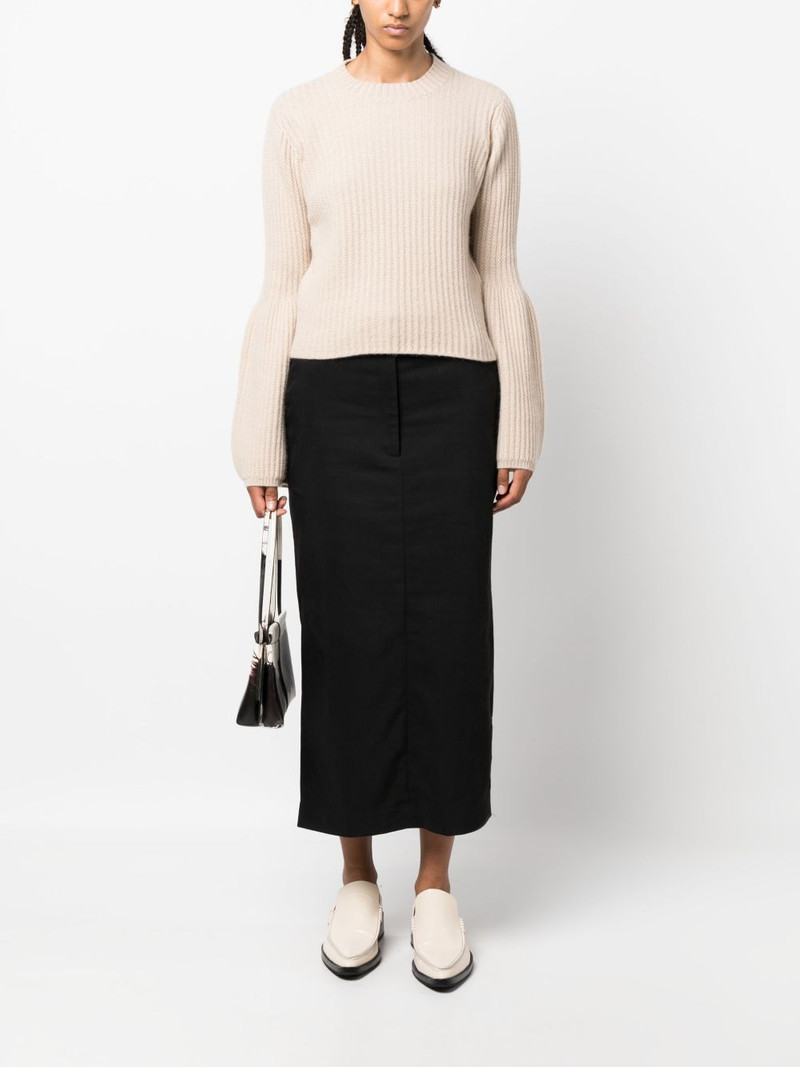 Allude fisherman's knit bishop-sleeved jumper outlook