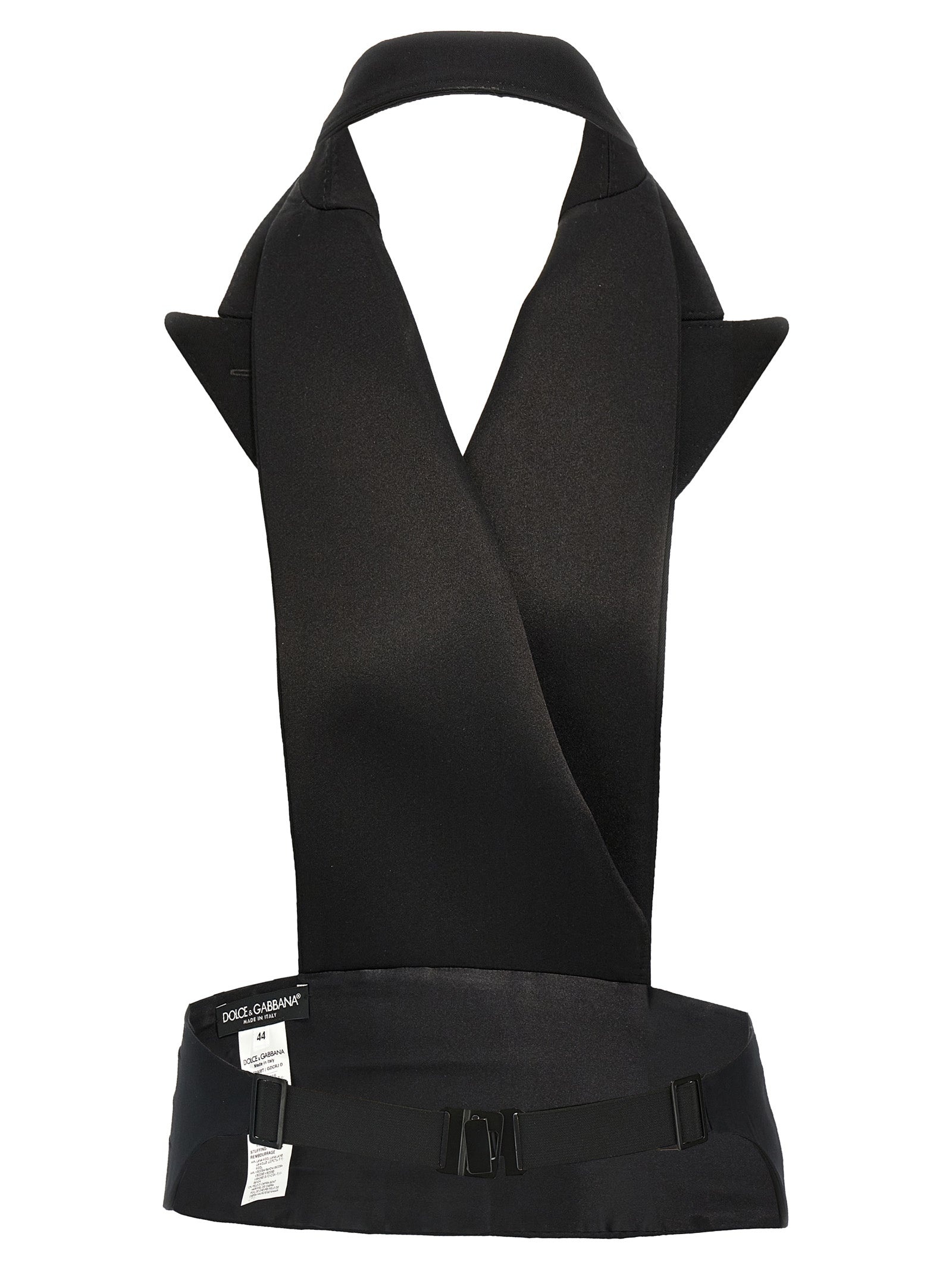 Double-Breasted Bare Back Vest Gilet Black - 2