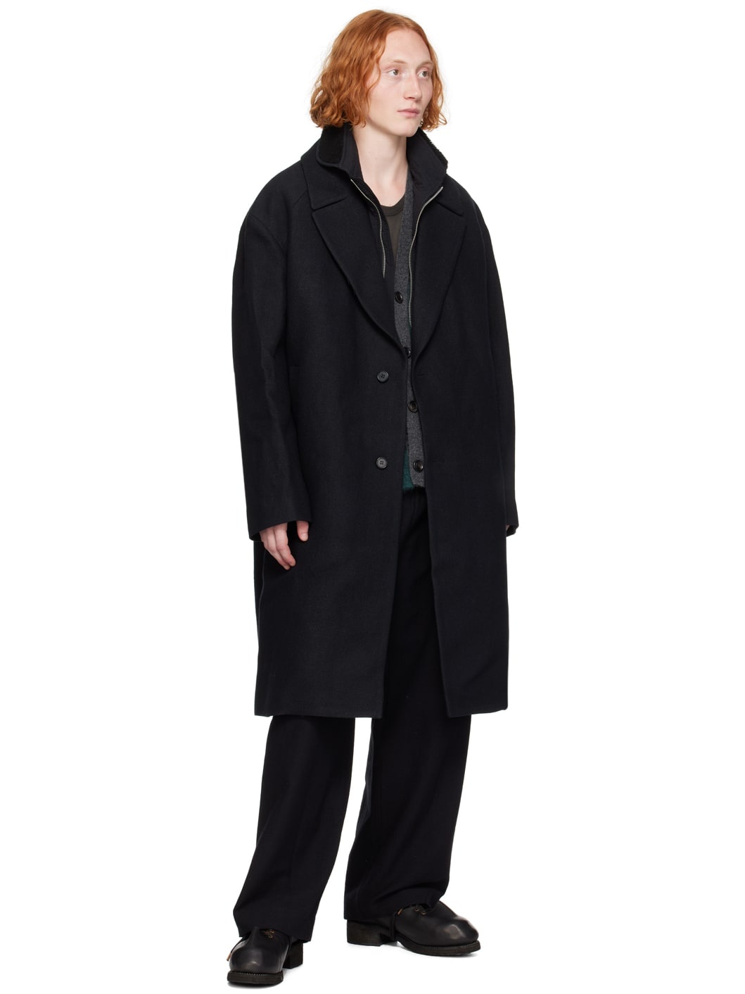 Black Wool Coat - 5