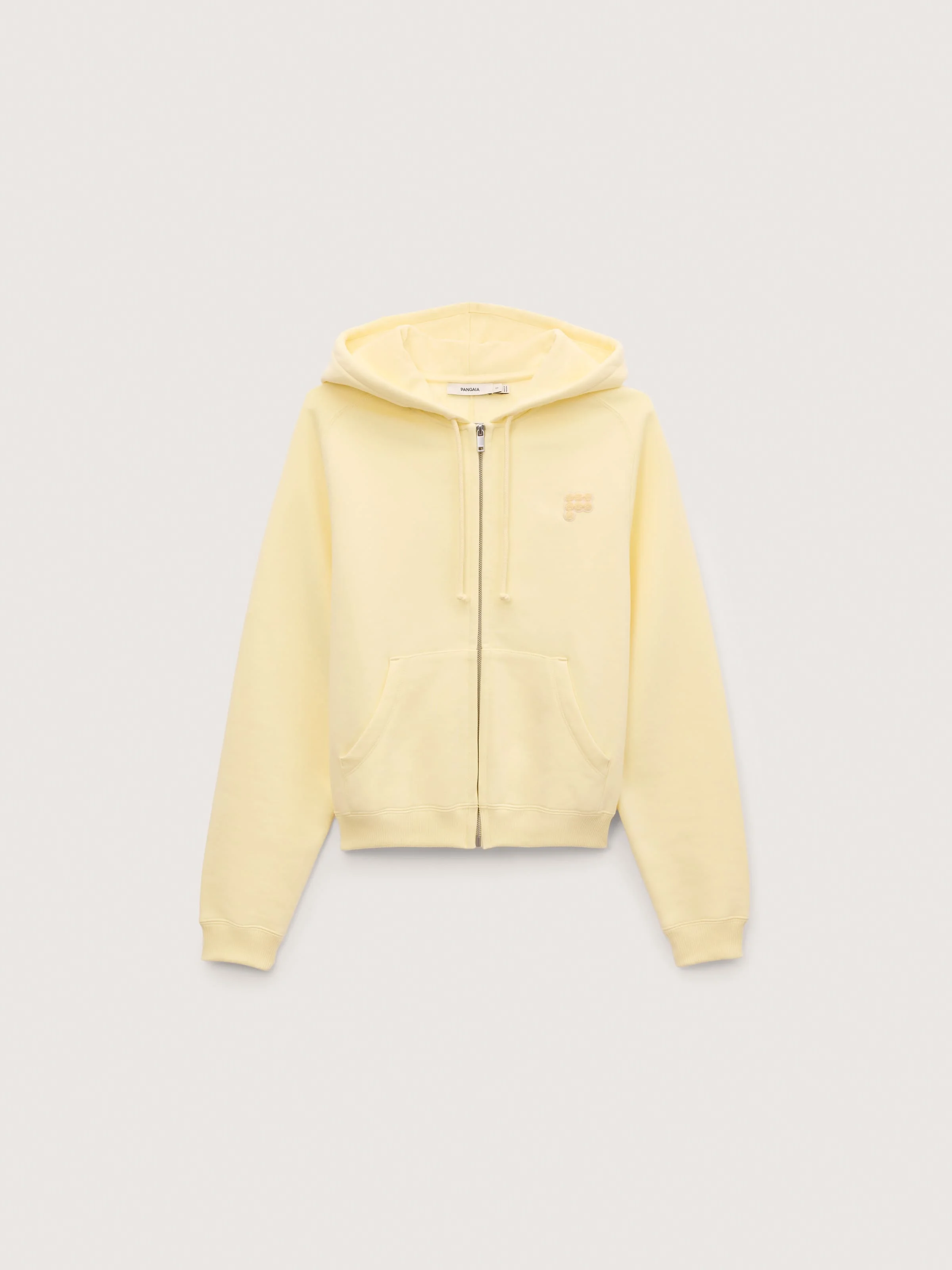 Womens Heavyweight Drawstring Zip Up Hoodie - Light Yellow - 1