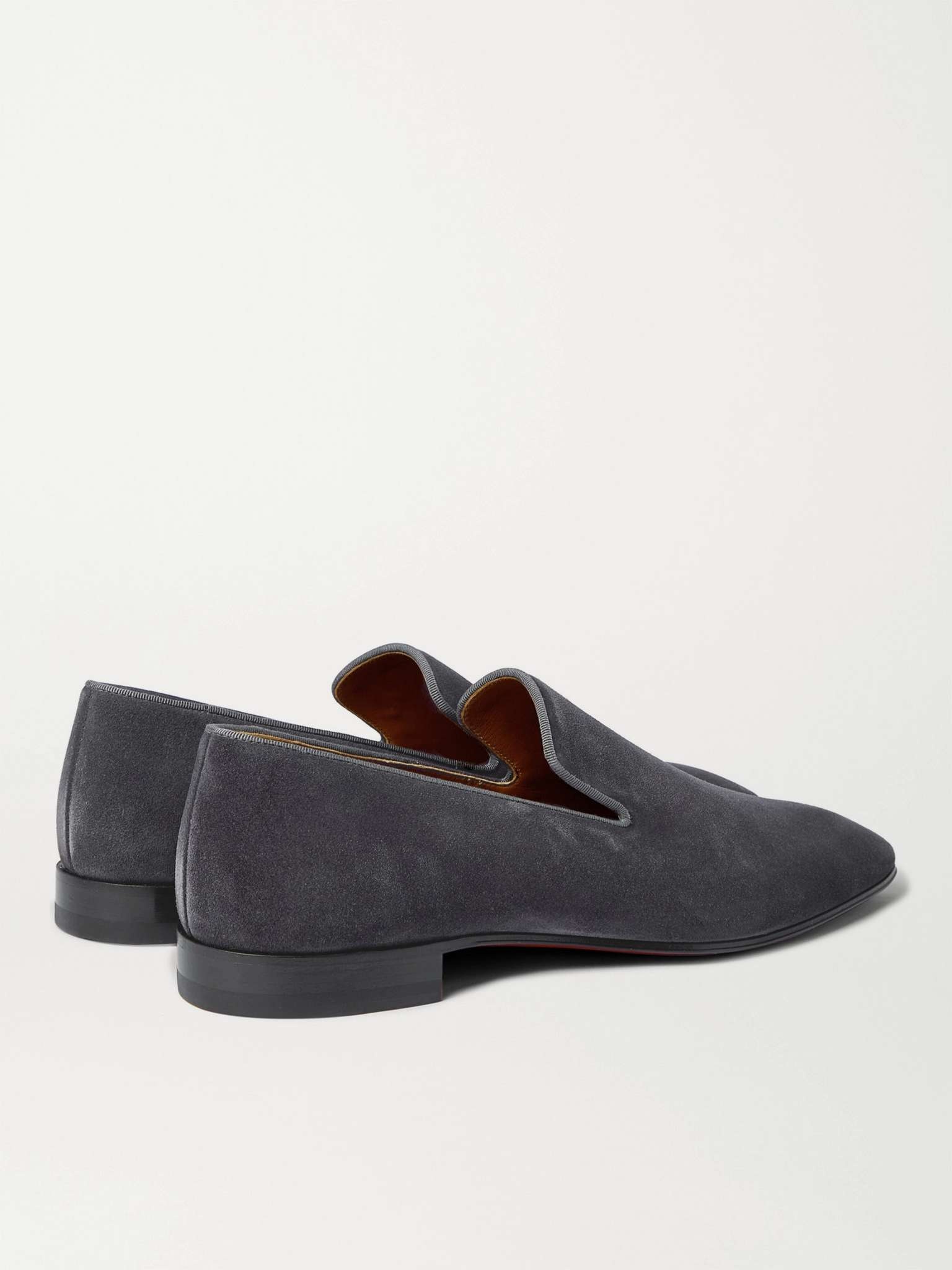 Dandelion Grosgrain-Trimmed Suede Loafers - 3