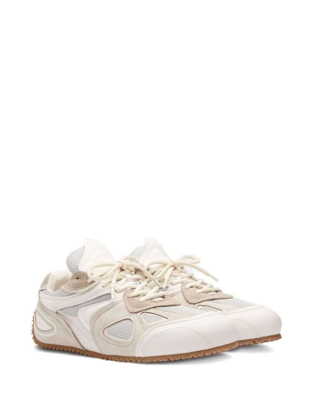 mesh-panel leather sneakers - 2