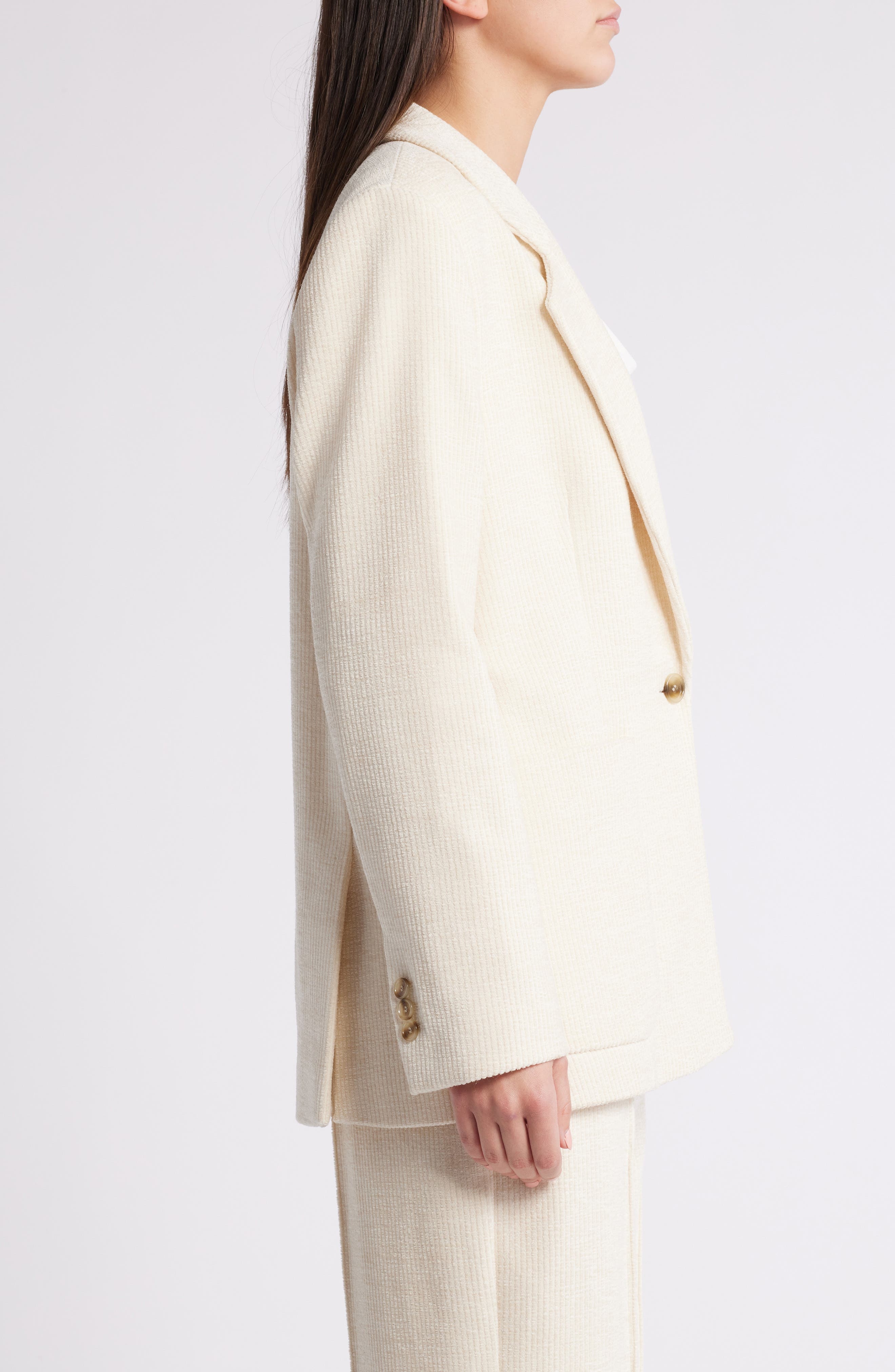 BOSS Janka Ribbed Jacket in Soft Cream at Nordstrom - 3