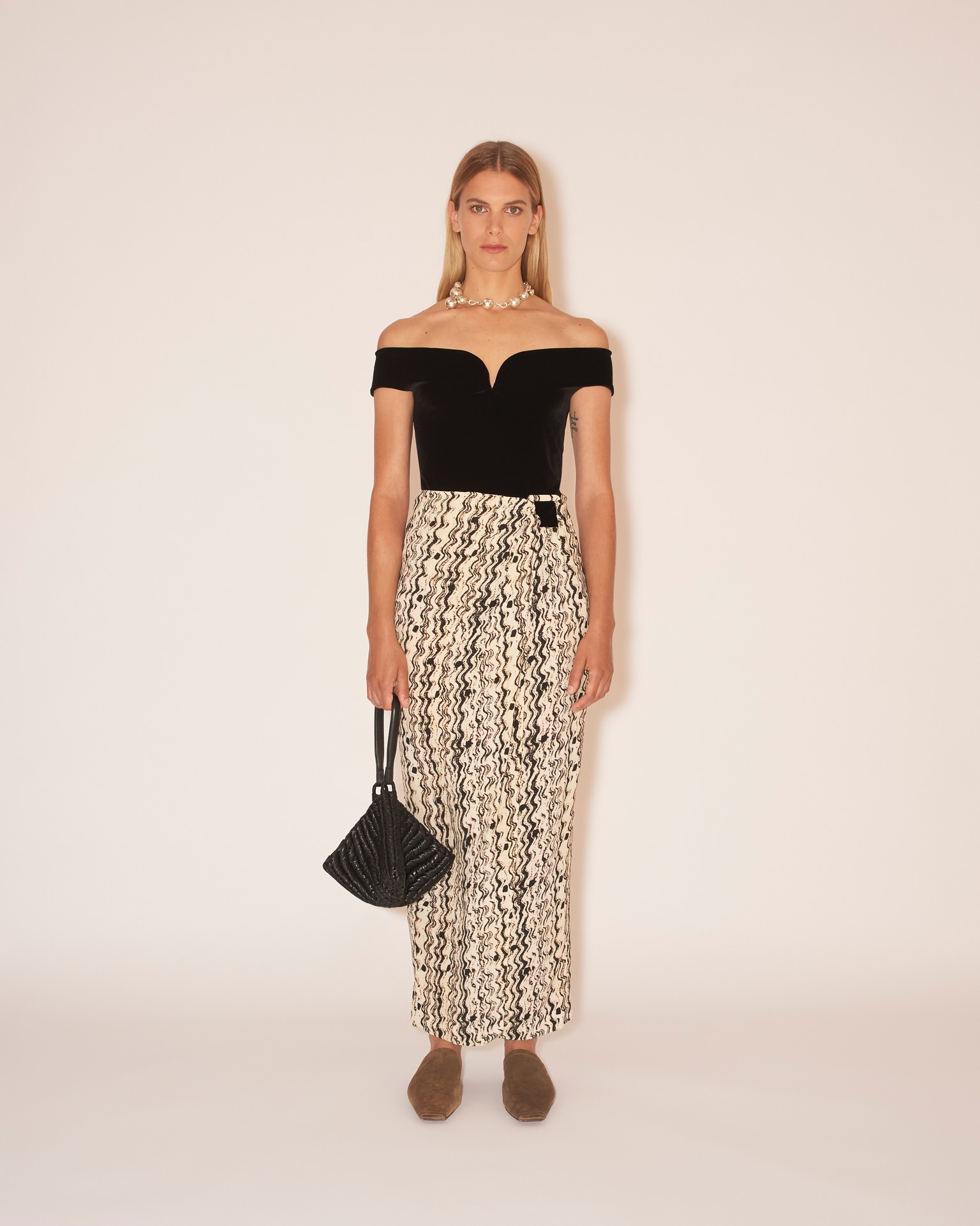 SOLICE - Gathered wrap skirt - Optic wave - 4