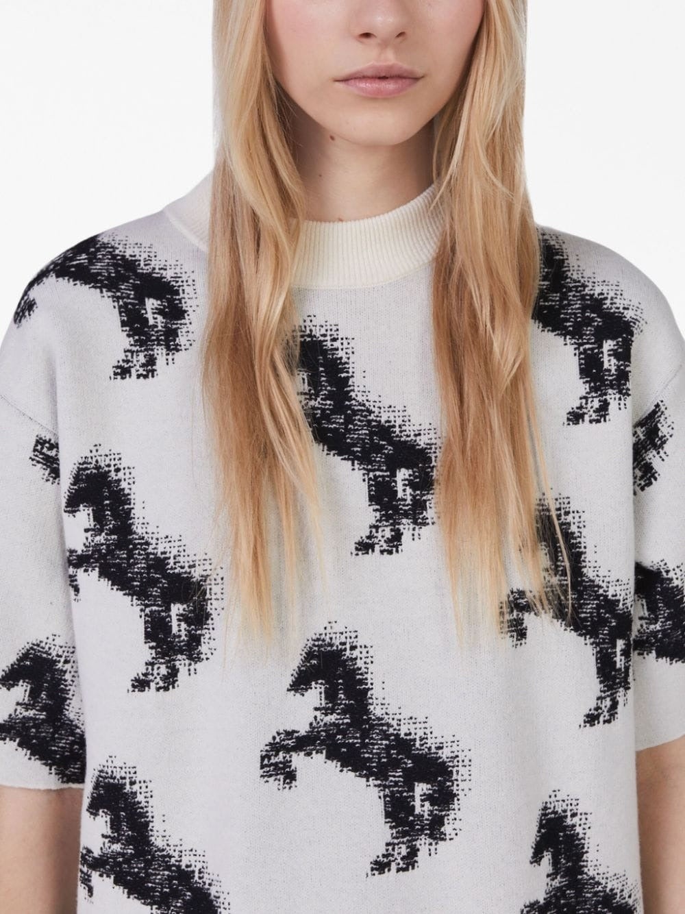 Pixel Horse Wool Jaquard T-Shirt - 4