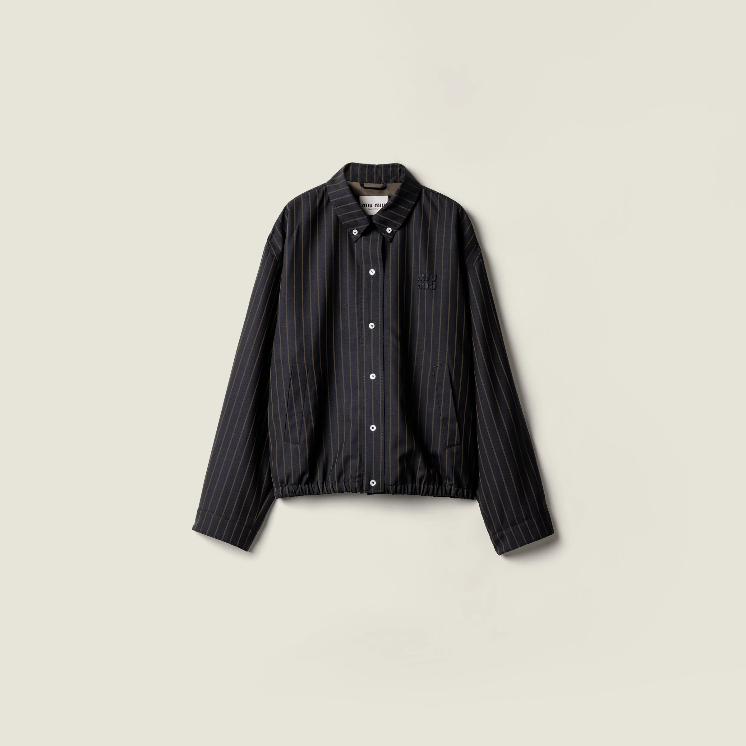 Pinstriped blouson jacket - 1