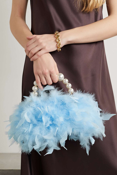 Rosantica Holli embellished feather and twill tote outlook