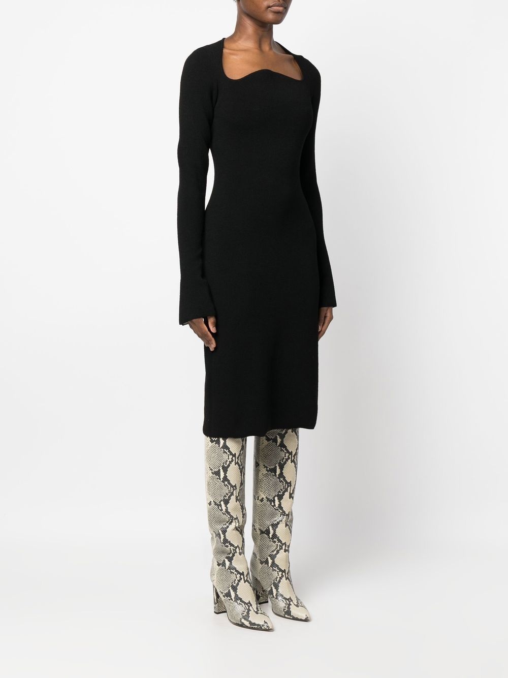 textured knit dress - 3
